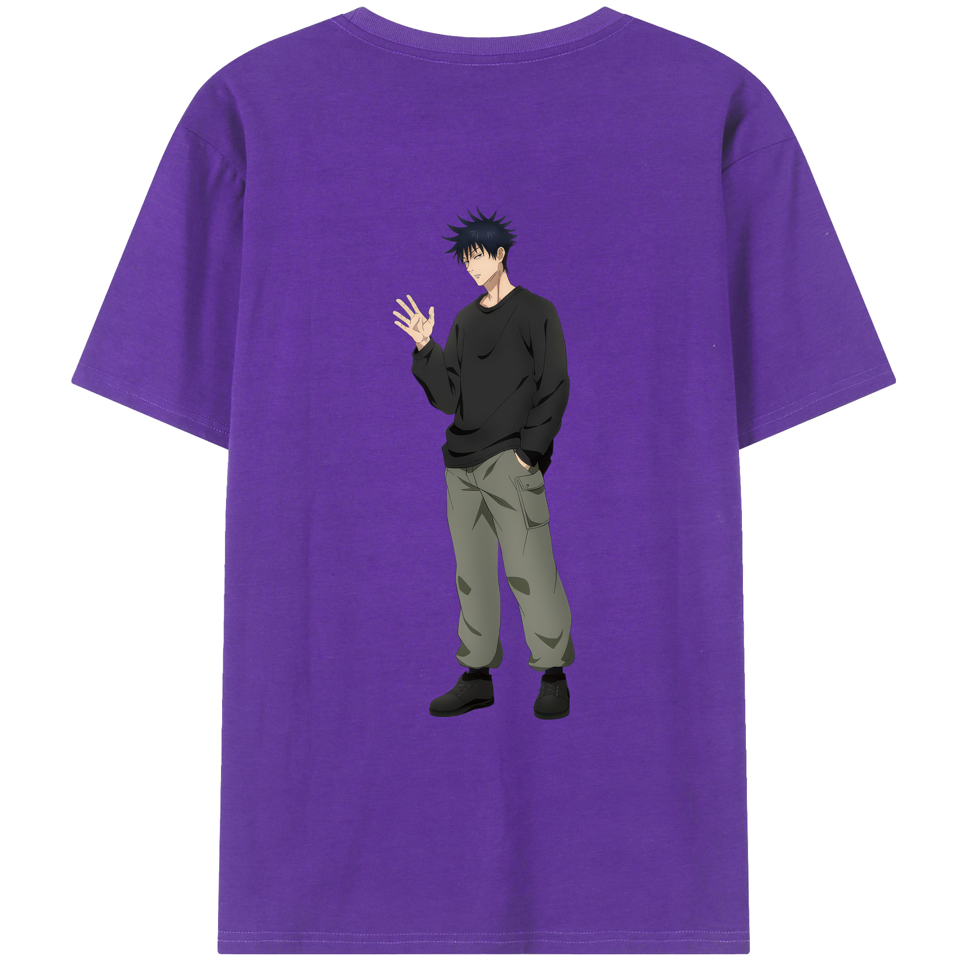 （画像用） 呪術廻戦 Jujutsu Kaisen 綿100％ メンズ半袖Tシャツ（バックプリント） 通気性