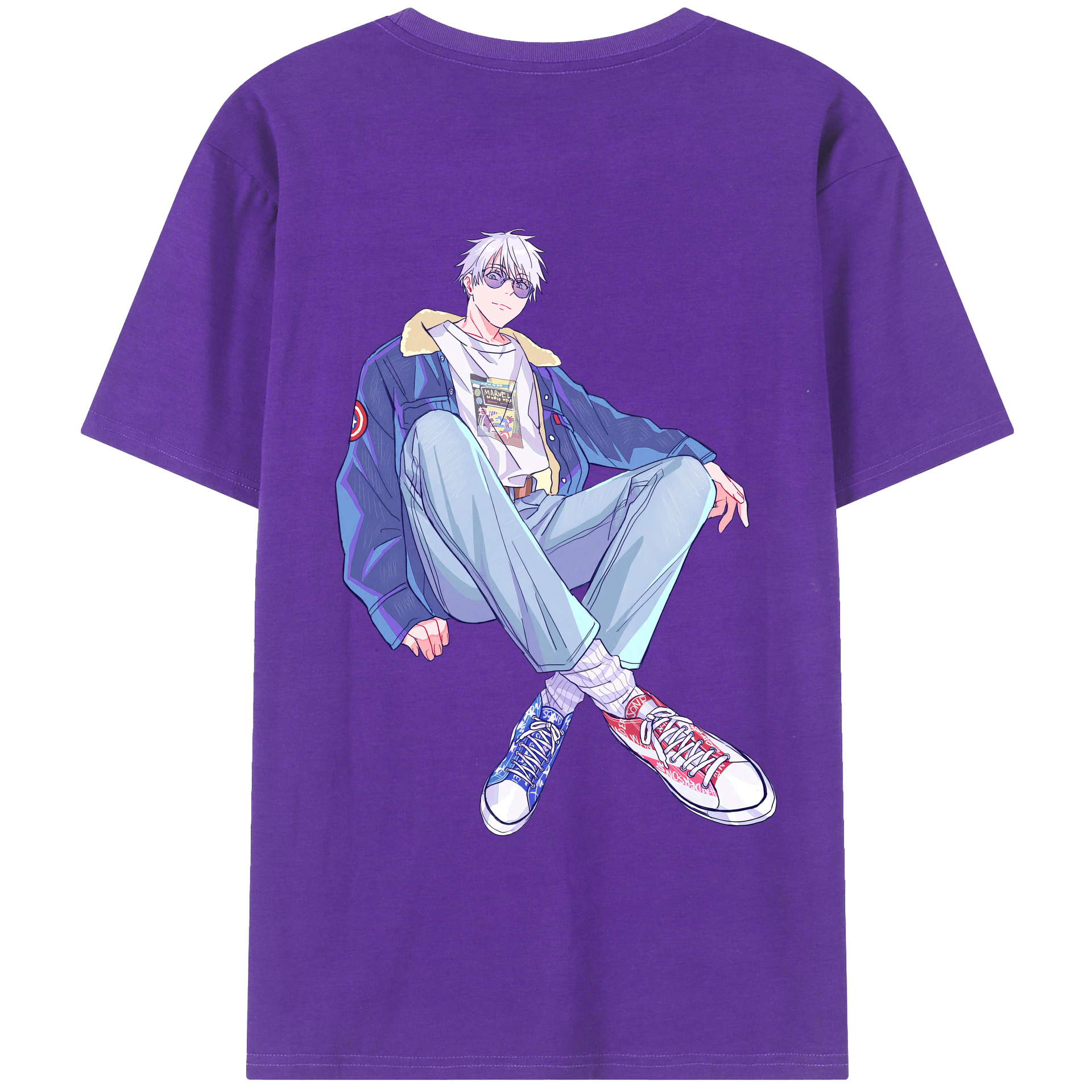 （画像用） 呪術廻戦 Jujutsu Kaisen 綿100％ メンズ半袖Tシャツ（バックプリント） 通気性