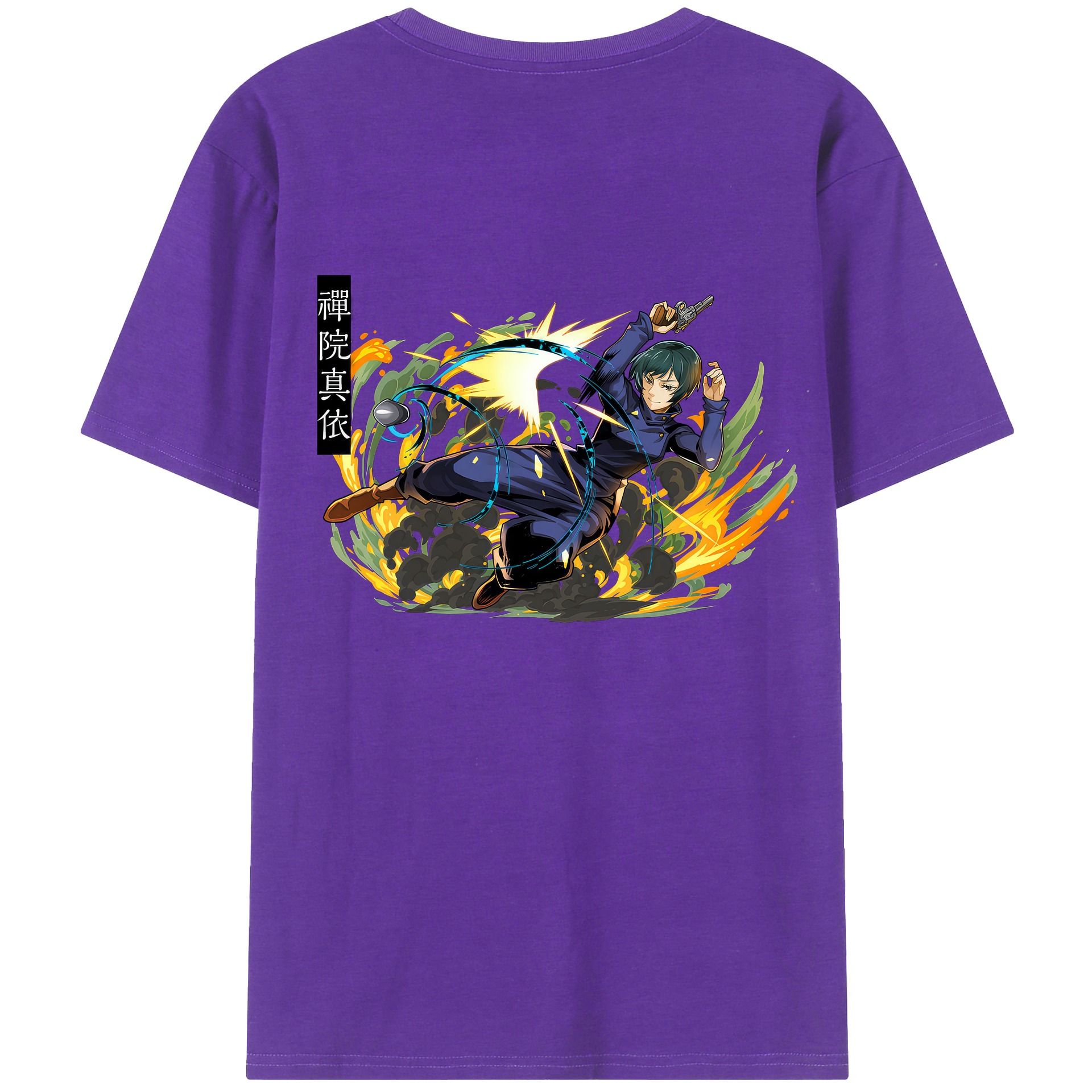 （画像用） 呪術廻戦 Jujutsu Kaisen 綿100％ メンズ半袖Tシャツ（バックプリント） 通気性