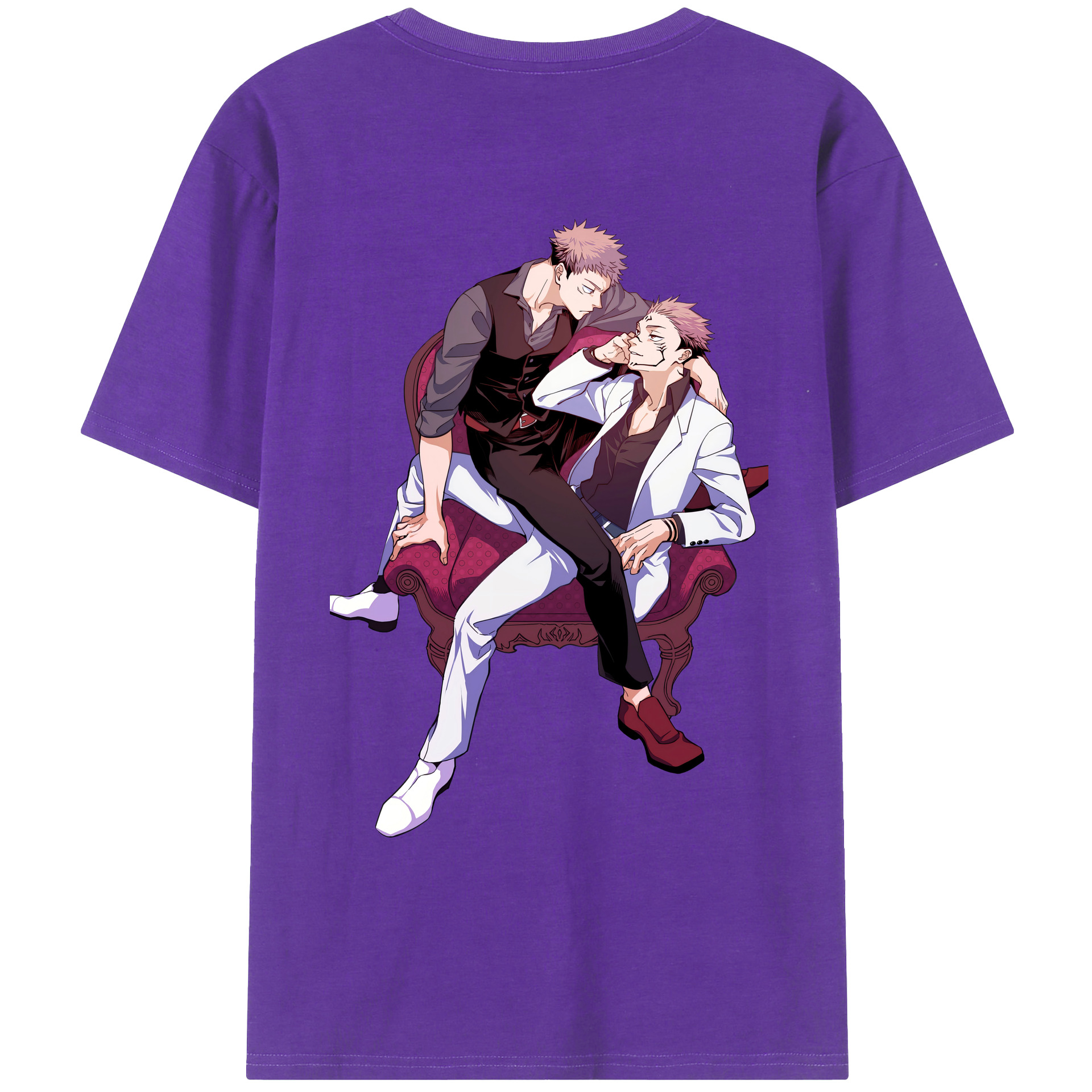 （画像用） 呪術廻戦 Jujutsu Kaisen 綿100％ メンズ半袖Tシャツ（バックプリント） 通気性
