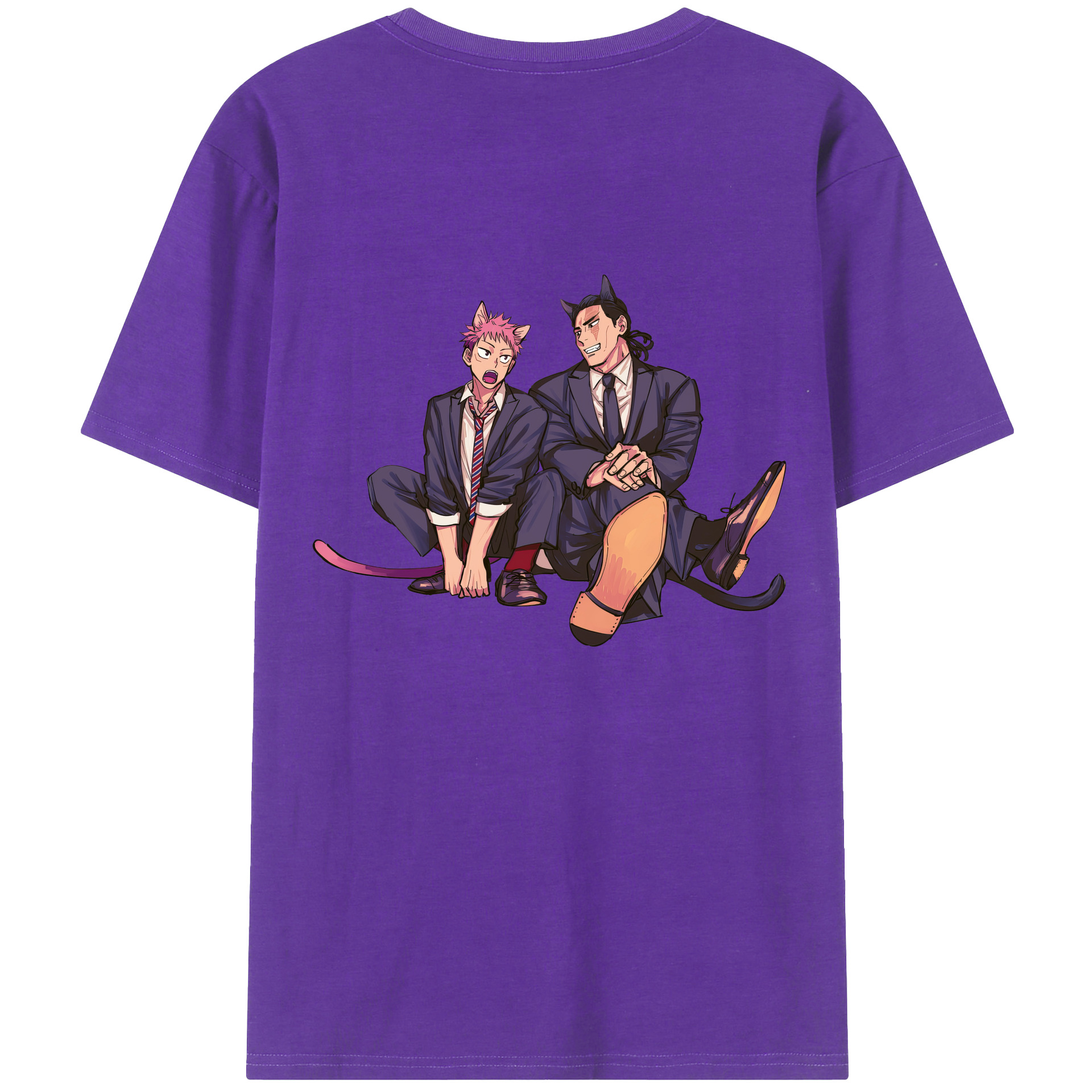 （画像用） 呪術廻戦 Jujutsu Kaisen 綿100％ メンズ半袖Tシャツ（バックプリント） 通気性