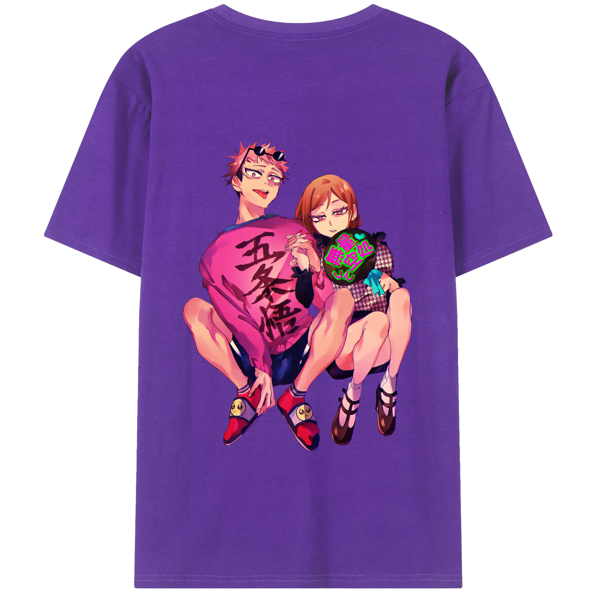 （画像用） 呪術廻戦 Jujutsu Kaisen 綿100％ メンズ半袖Tシャツ（バックプリント） 通気性