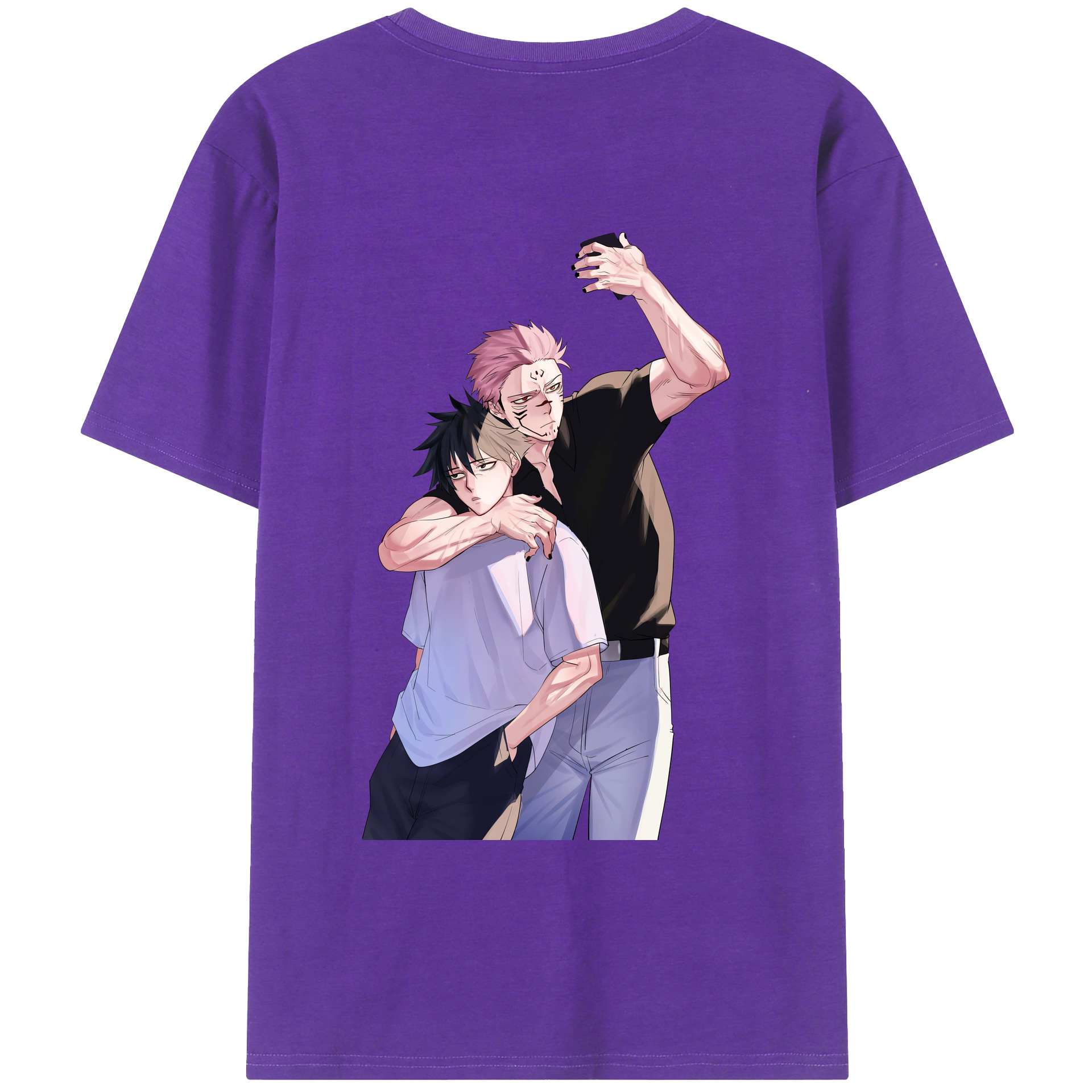（画像用） 呪術廻戦 Jujutsu Kaisen 綿100％ メンズ半袖Tシャツ（バックプリント） 通気性