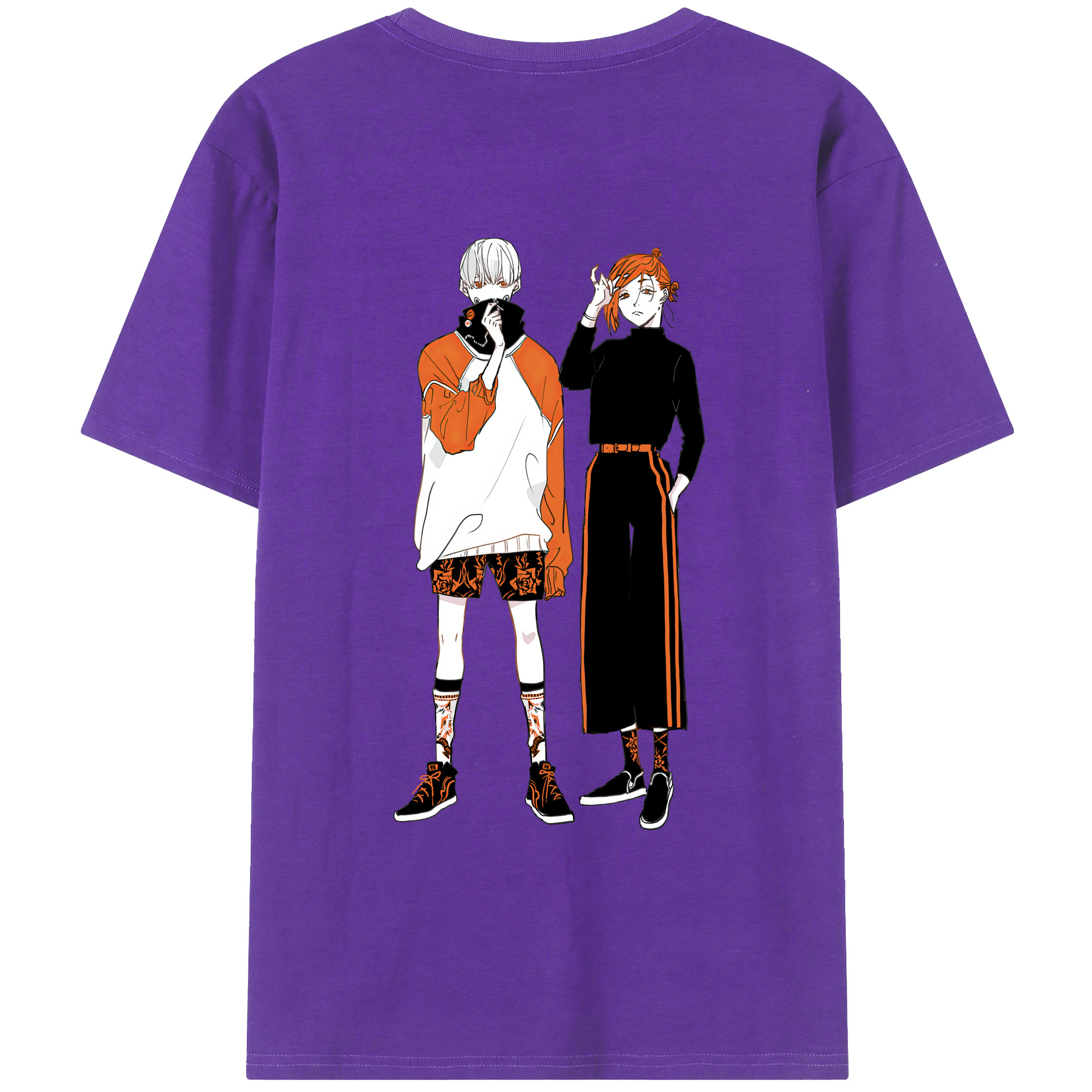 （画像用） 呪術廻戦 Jujutsu Kaisen 綿100％ メンズ半袖Tシャツ（バックプリント） 通気性