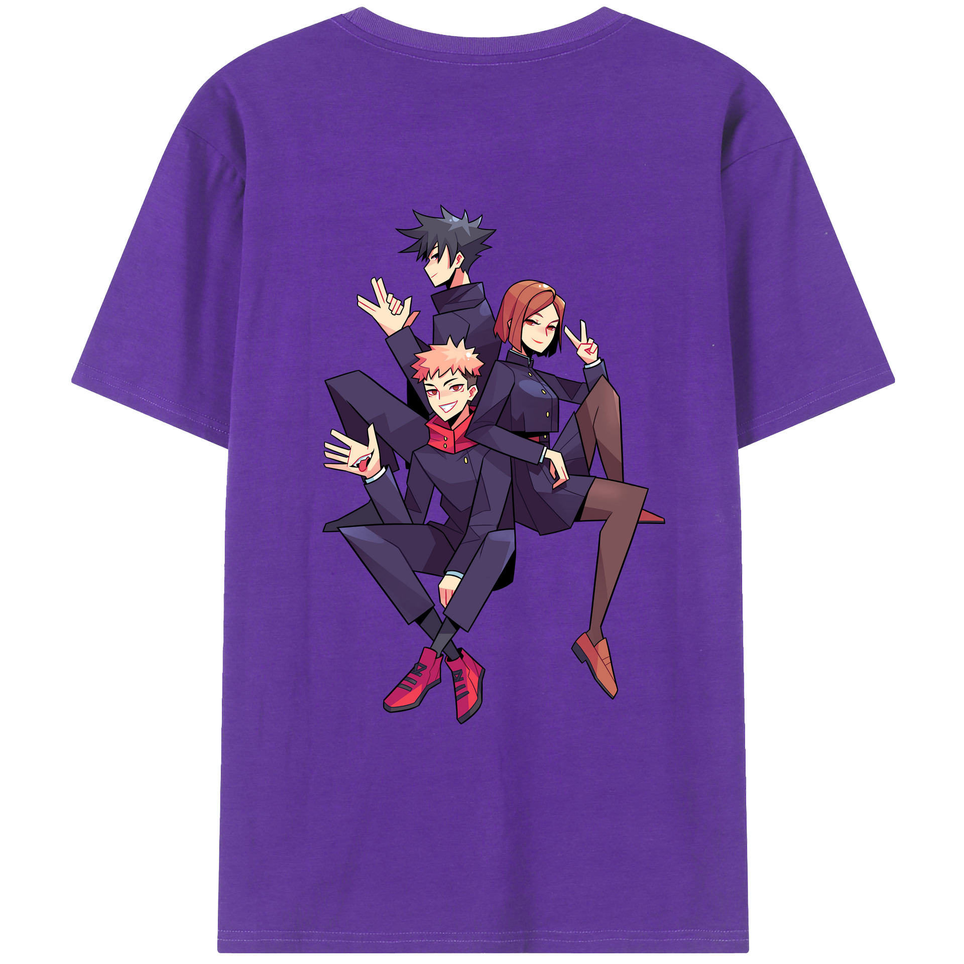 （画像用） 呪術廻戦 Jujutsu Kaisen 綿100％ メンズ半袖Tシャツ（バックプリント） 通気性