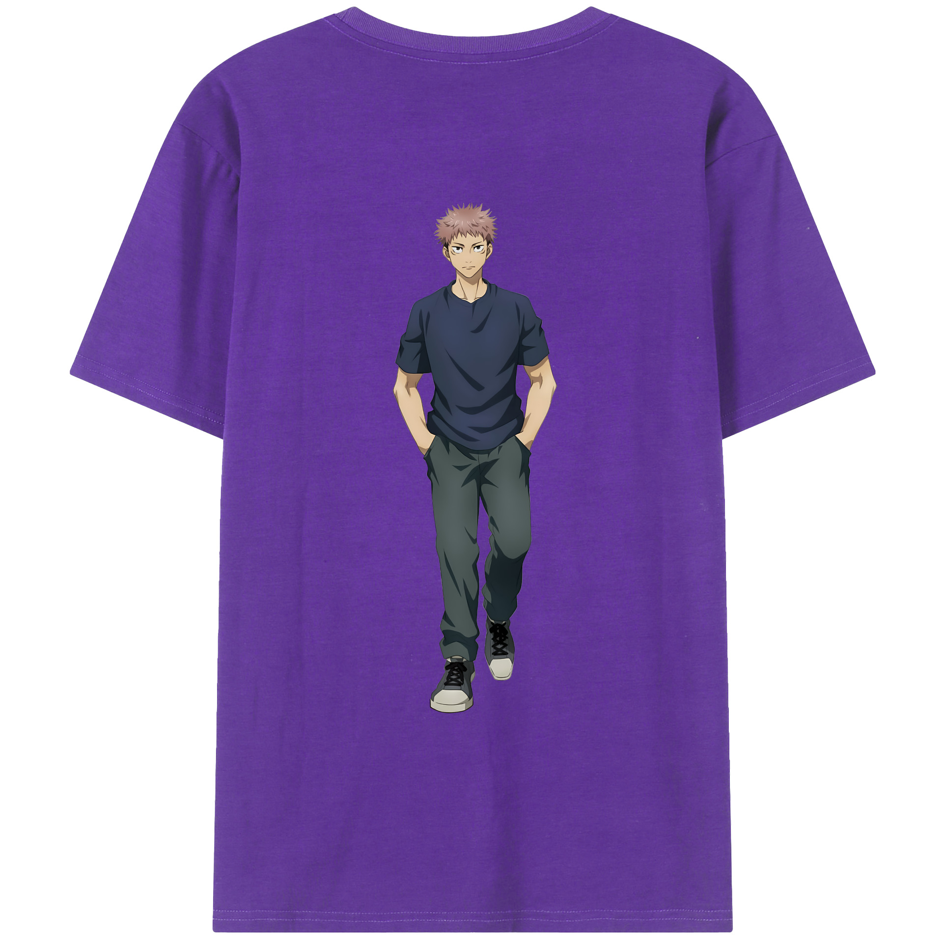 （画像用） 呪術廻戦 Jujutsu Kaisen 綿100％ メンズ半袖Tシャツ（バックプリント） 通気性