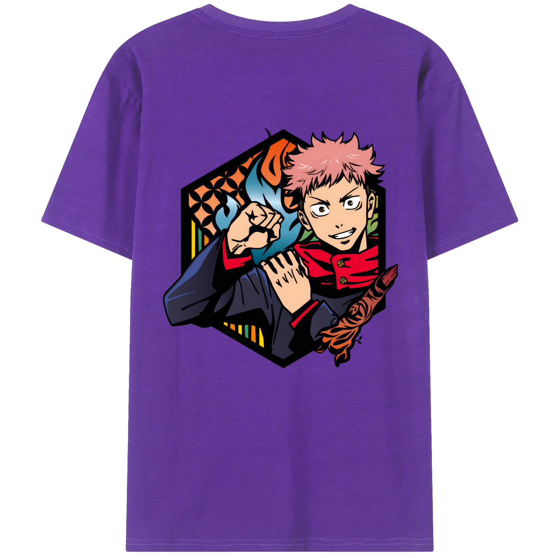 （画像用） 呪術廻戦 Jujutsu Kaisen 綿100％ メンズ半袖Tシャツ（バックプリント） 通気性