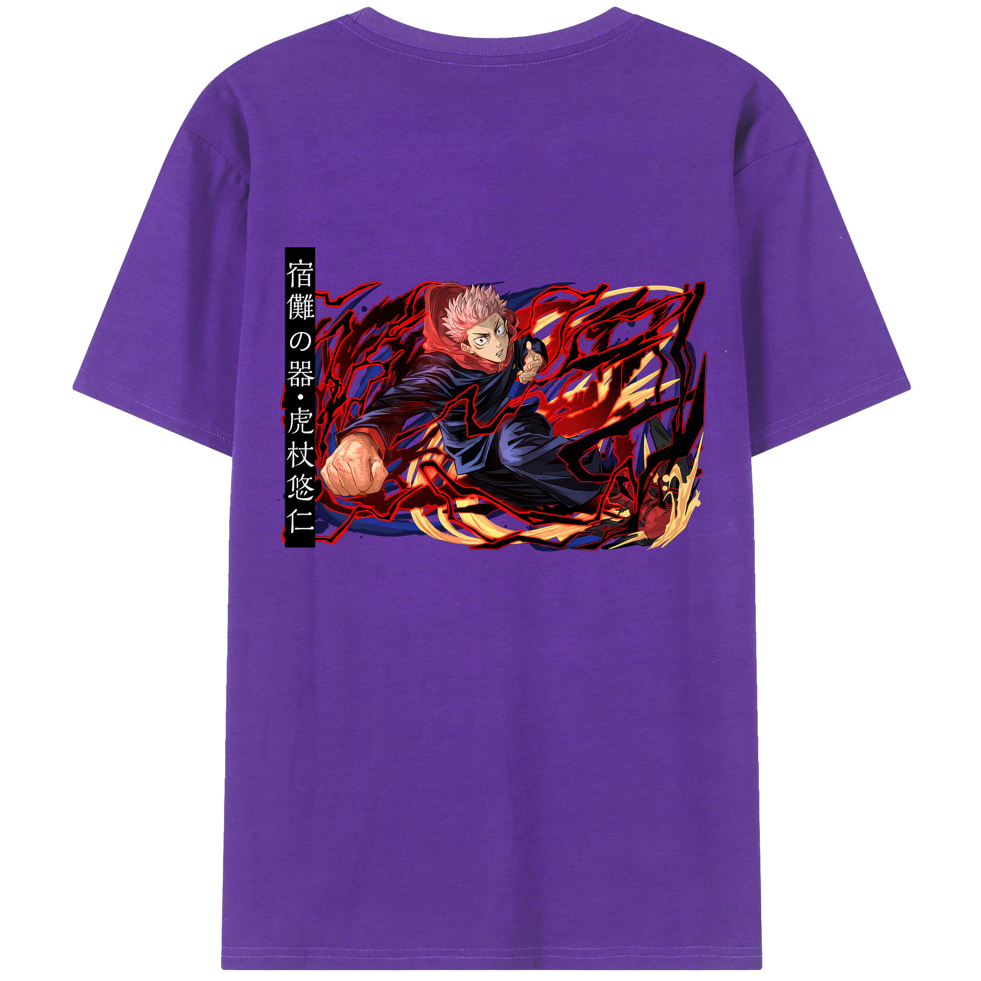（画像用） 呪術廻戦 Jujutsu Kaisen 綿100％ メンズ半袖Tシャツ（バックプリント） 通気性