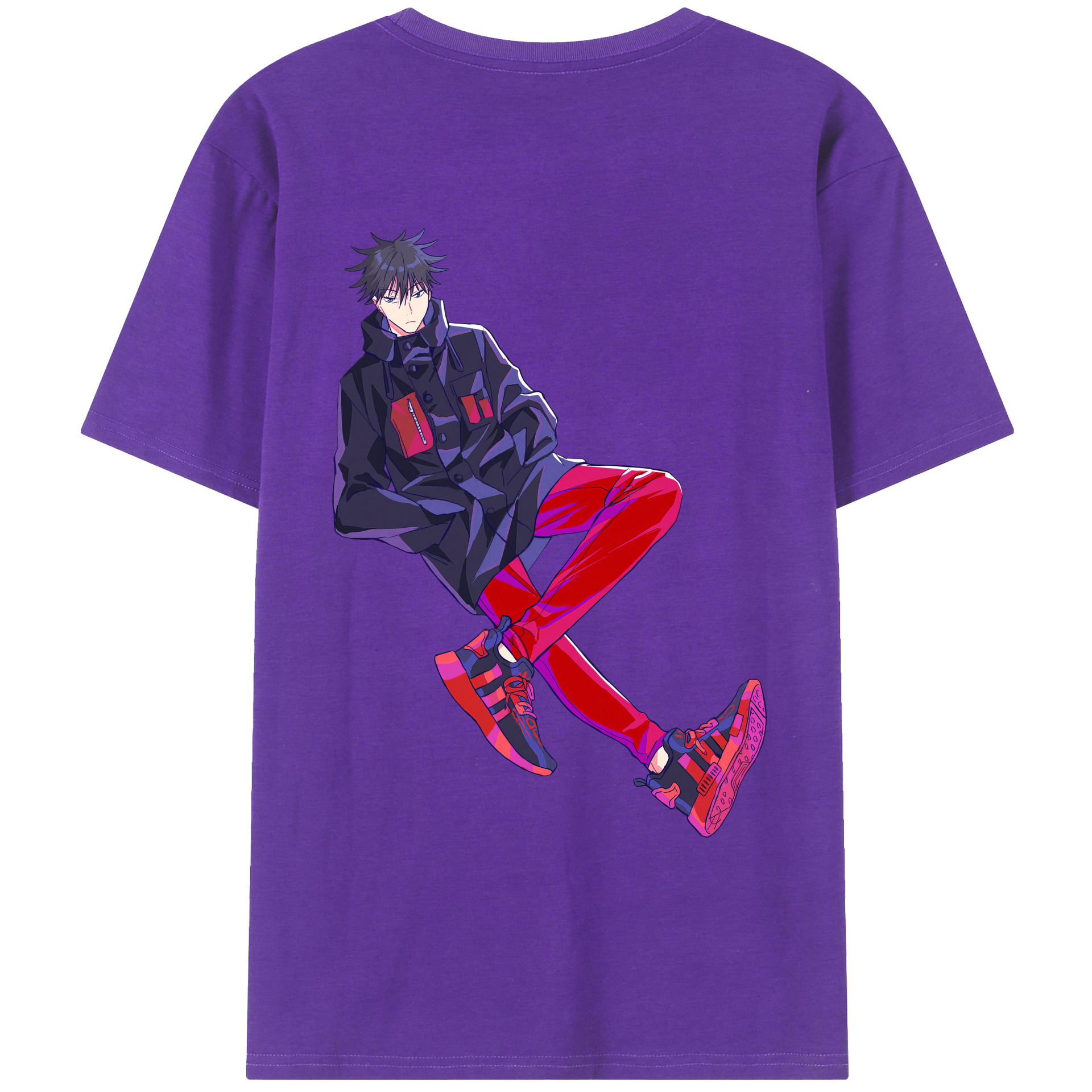 （画像用） 呪術廻戦 Jujutsu Kaisen 綿100％ メンズ半袖Tシャツ（バックプリント） 通気性