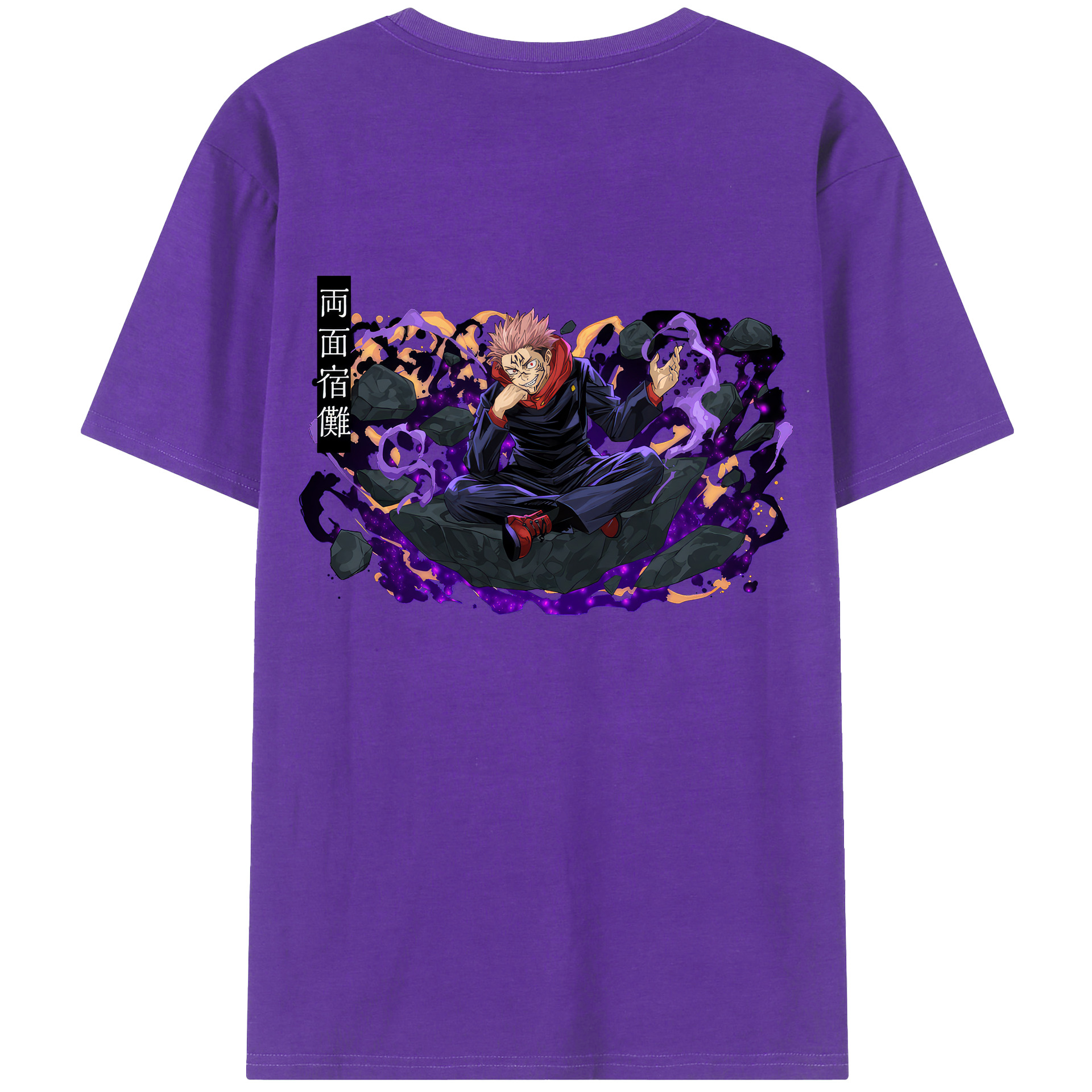 （画像用） 呪術廻戦 Jujutsu Kaisen 綿100％ メンズ半袖Tシャツ（バックプリント） 通気性