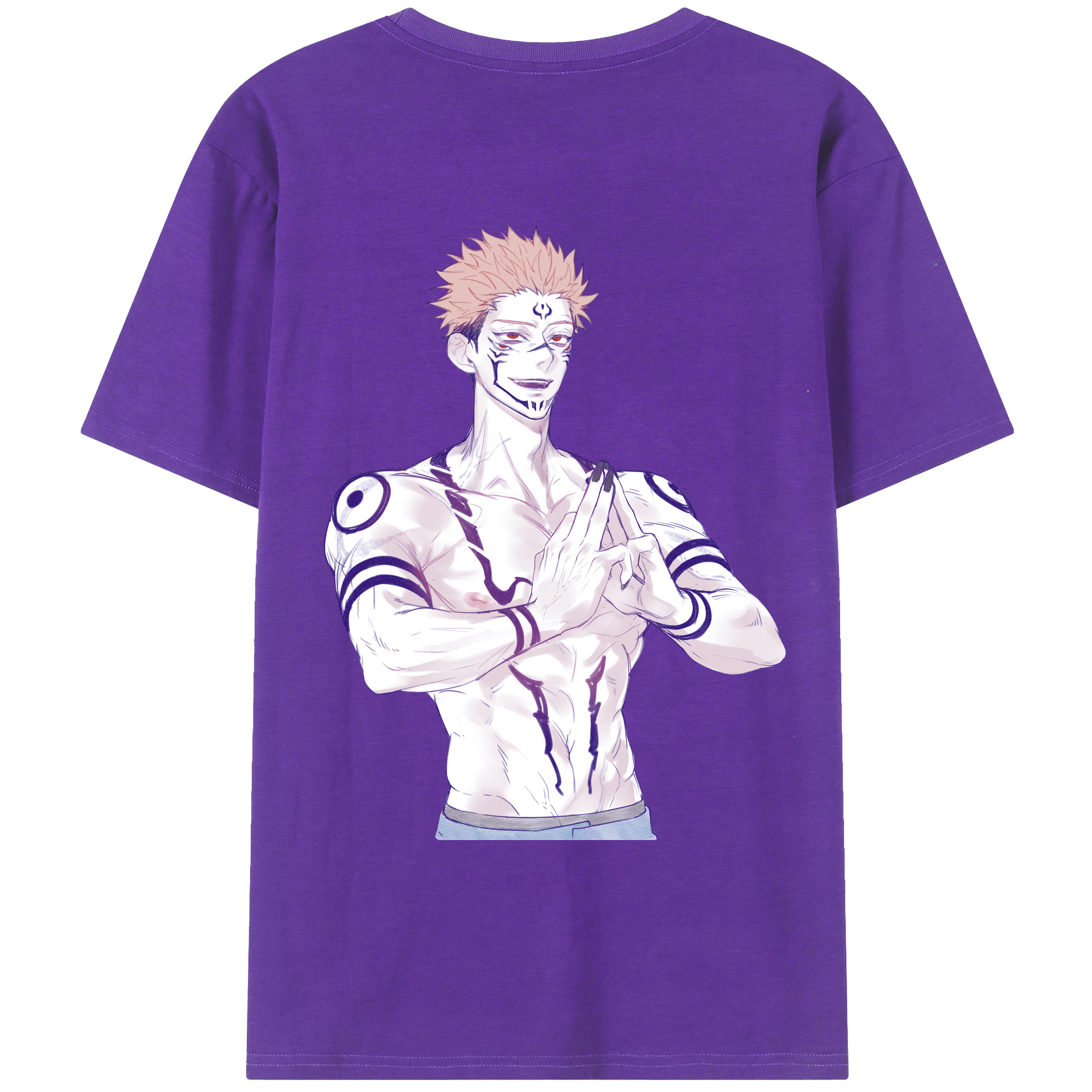 （画像用） 呪術廻戦 Jujutsu Kaisen 綿100％ メンズ半袖Tシャツ（バックプリント） 通気性
