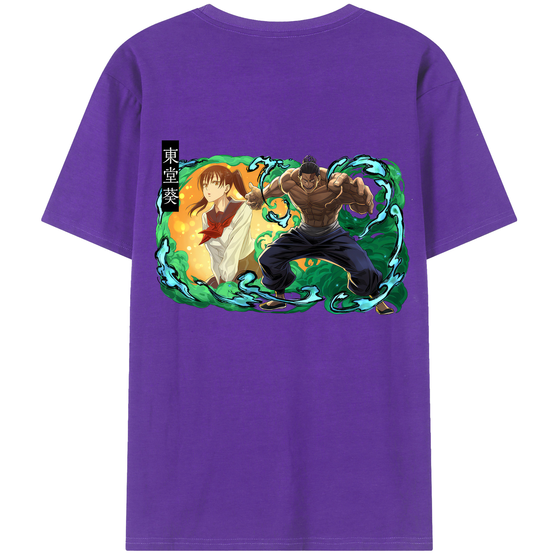 （画像用） 呪術廻戦 Jujutsu Kaisen 綿100％ メンズ半袖Tシャツ（バックプリント） 通気性