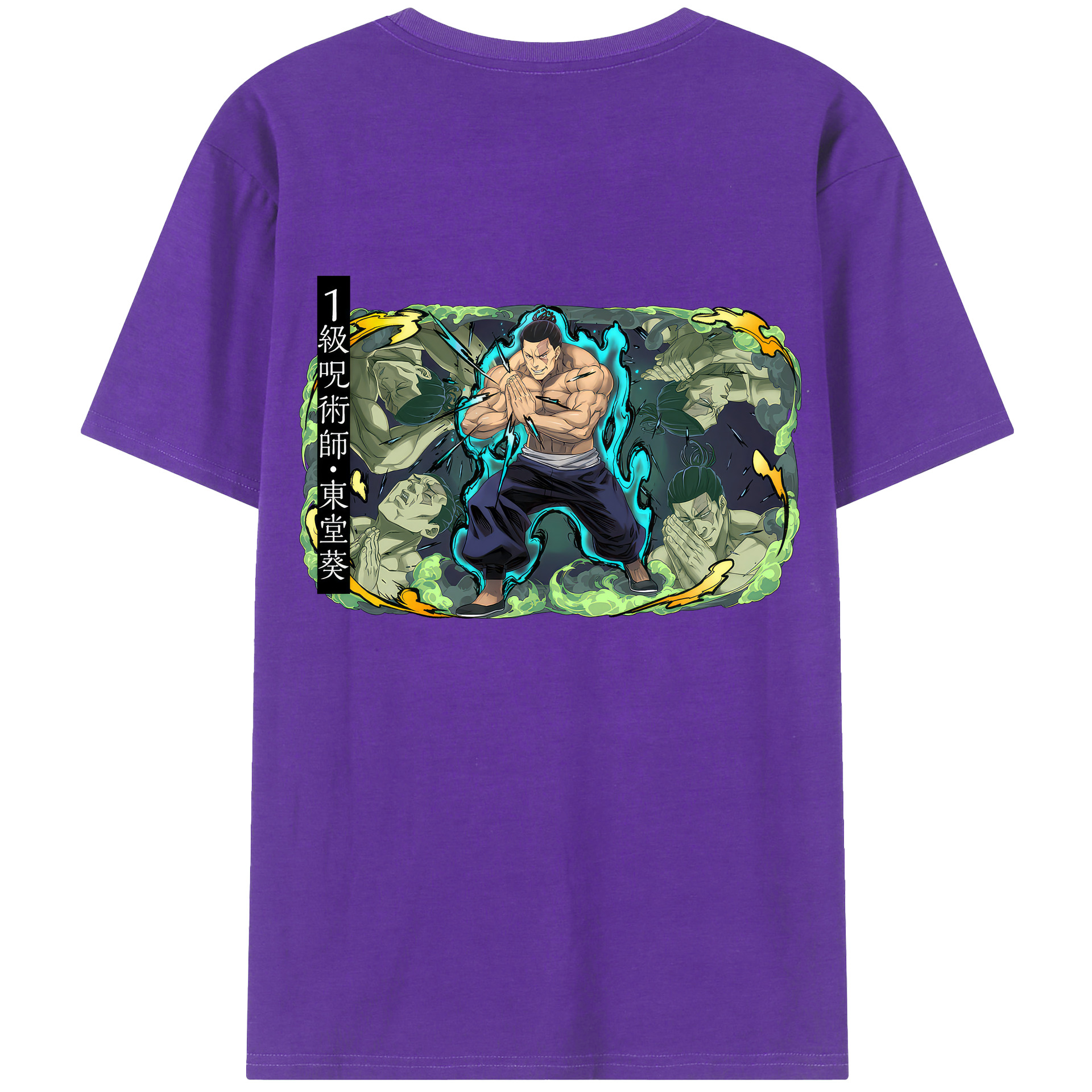 （画像用） 呪術廻戦 Jujutsu Kaisen 綿100％ メンズ半袖Tシャツ（バックプリント） 通気性