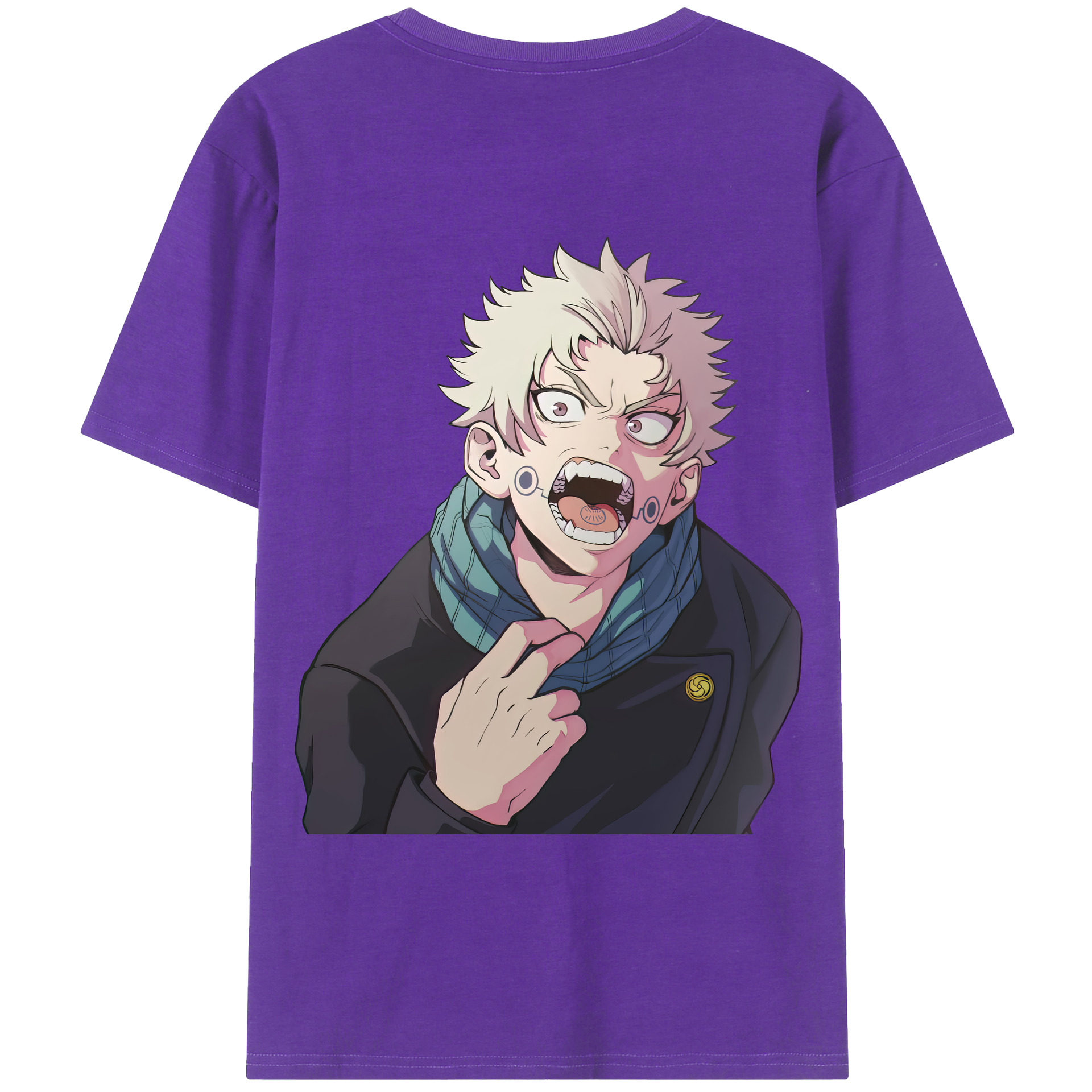 （画像用） 呪術廻戦 Jujutsu Kaisen 綿100％ メンズ半袖Tシャツ（バックプリント） 通気性