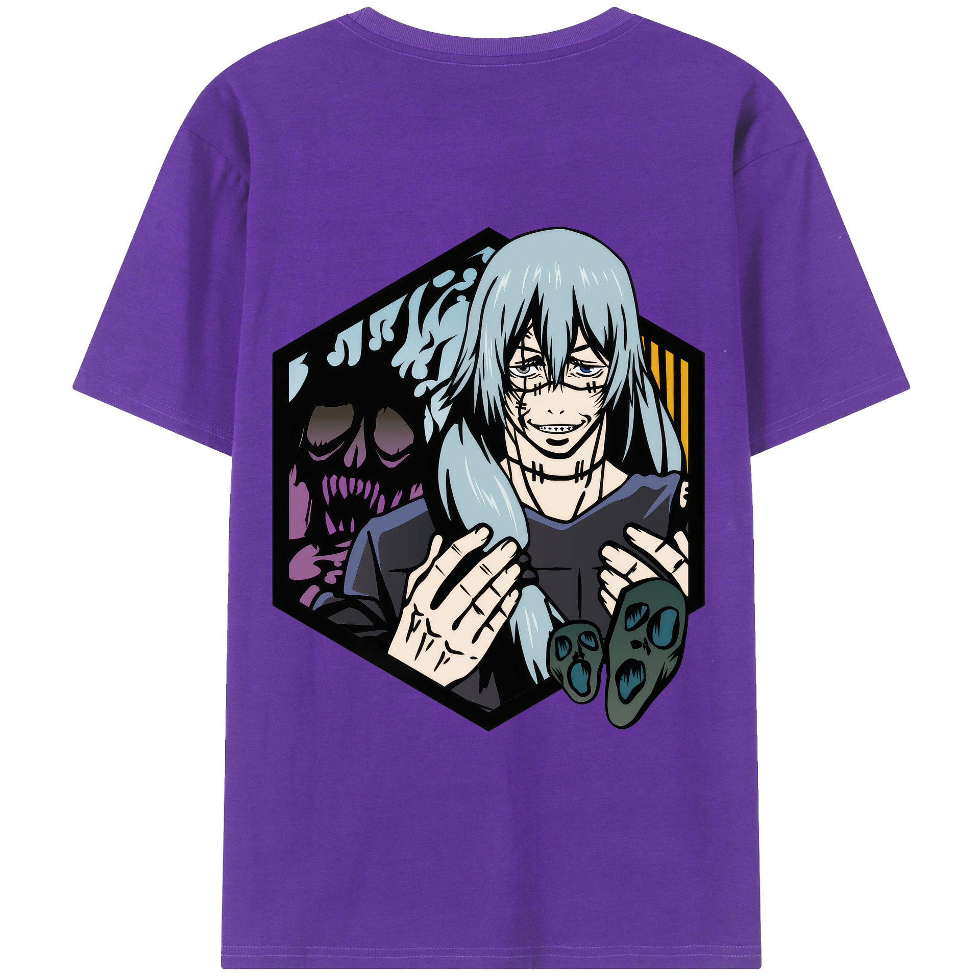 （画像用） 呪術廻戦 Jujutsu Kaisen 綿100％ メンズ半袖Tシャツ（バックプリント） 通気性