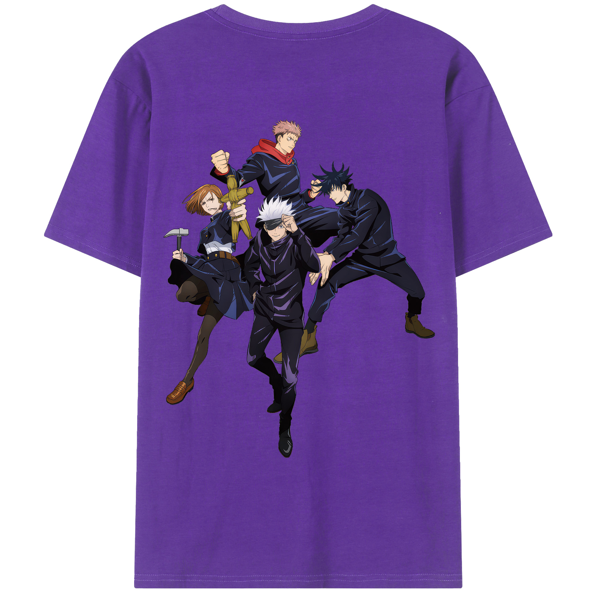 （画像用） 呪術廻戦 Jujutsu Kaisen 綿100％ メンズ半袖Tシャツ（バックプリント） 通気性