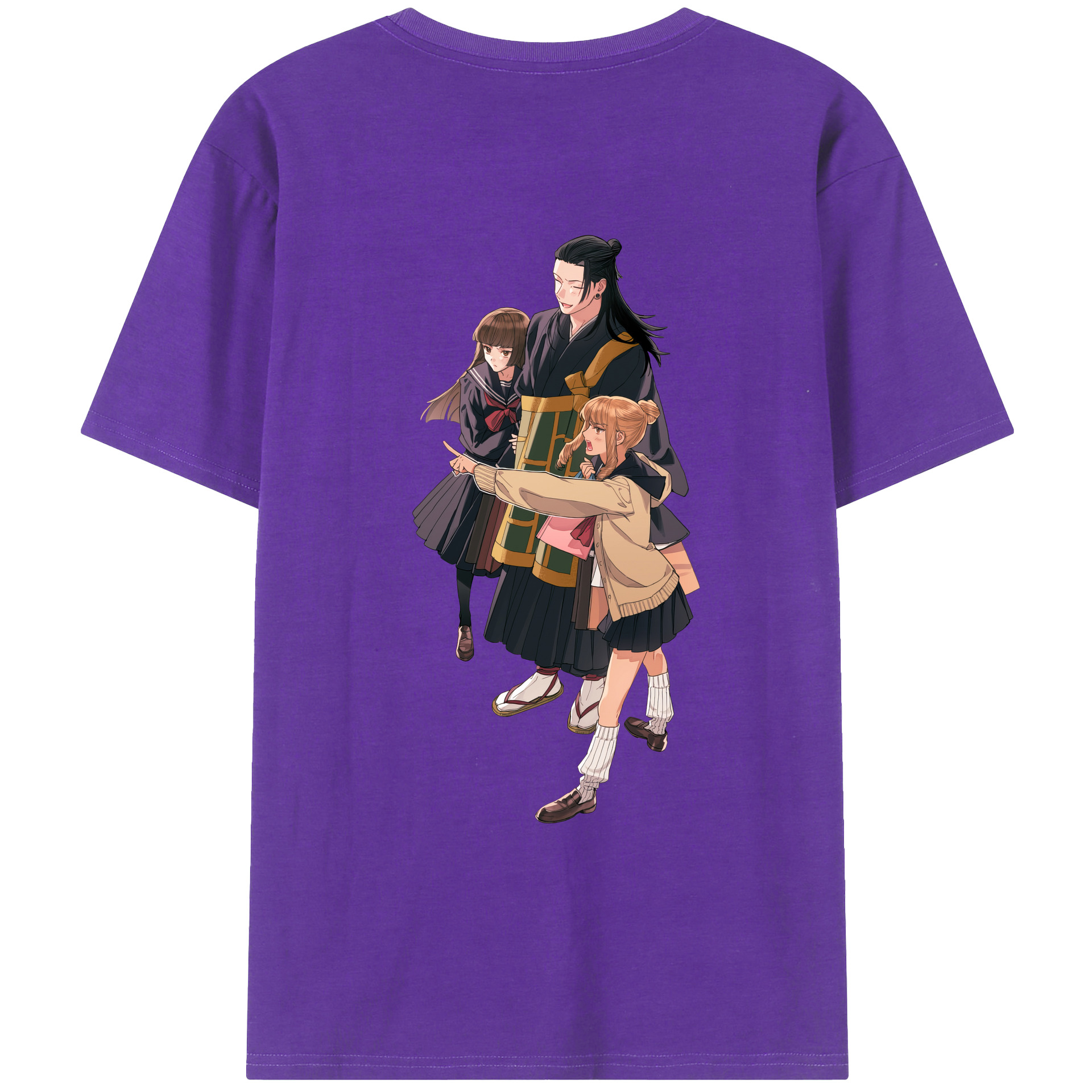 （画像用） 呪術廻戦 Jujutsu Kaisen 綿100％ メンズ半袖Tシャツ（バックプリント） 通気性