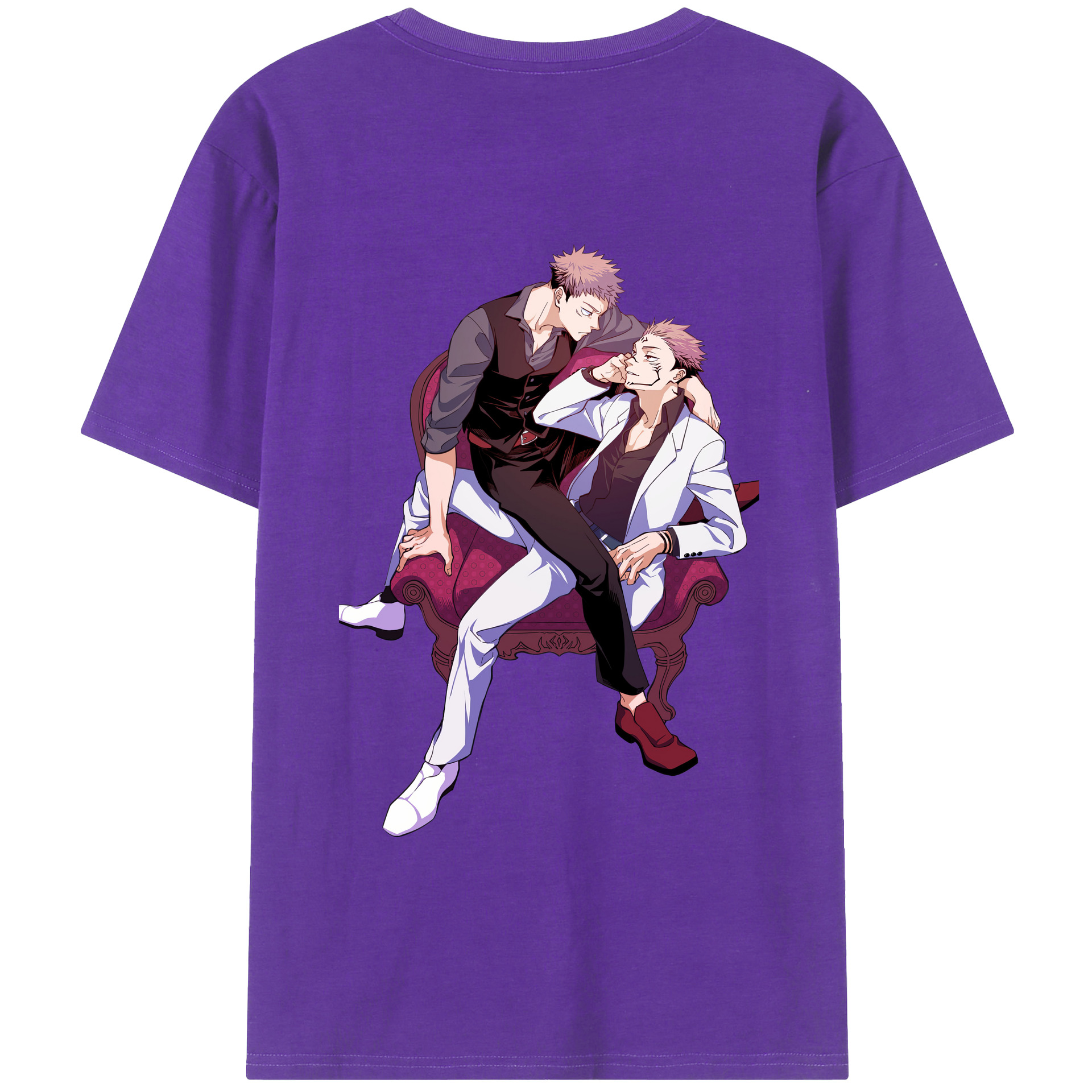 （画像用） 呪術廻戦 Jujutsu Kaisen 綿100％ メンズ半袖Tシャツ（バックプリント） 通気性