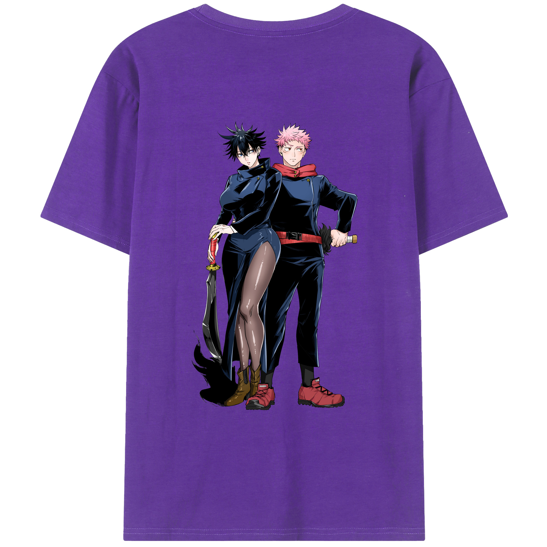 （画像用） 呪術廻戦 Jujutsu Kaisen 綿100％ メンズ半袖Tシャツ（バックプリント） 通気性