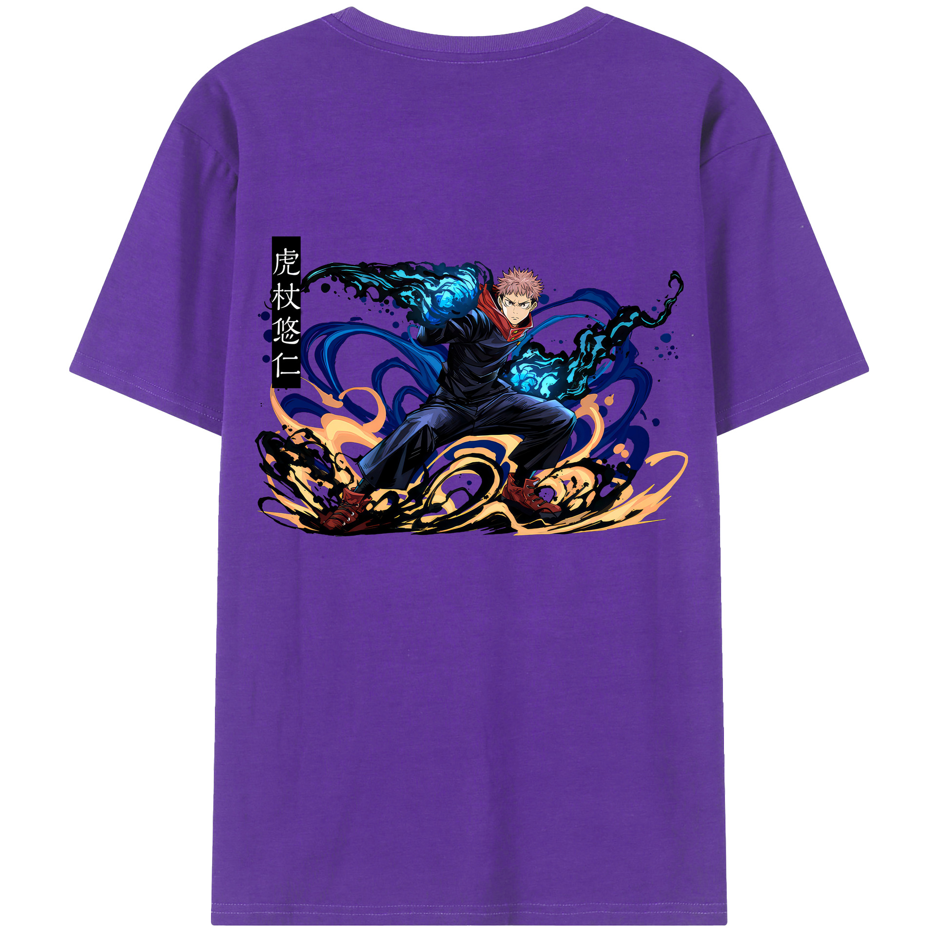 （画像用） 呪術廻戦 Jujutsu Kaisen 綿100％ メンズ半袖Tシャツ（バックプリント） 通気性