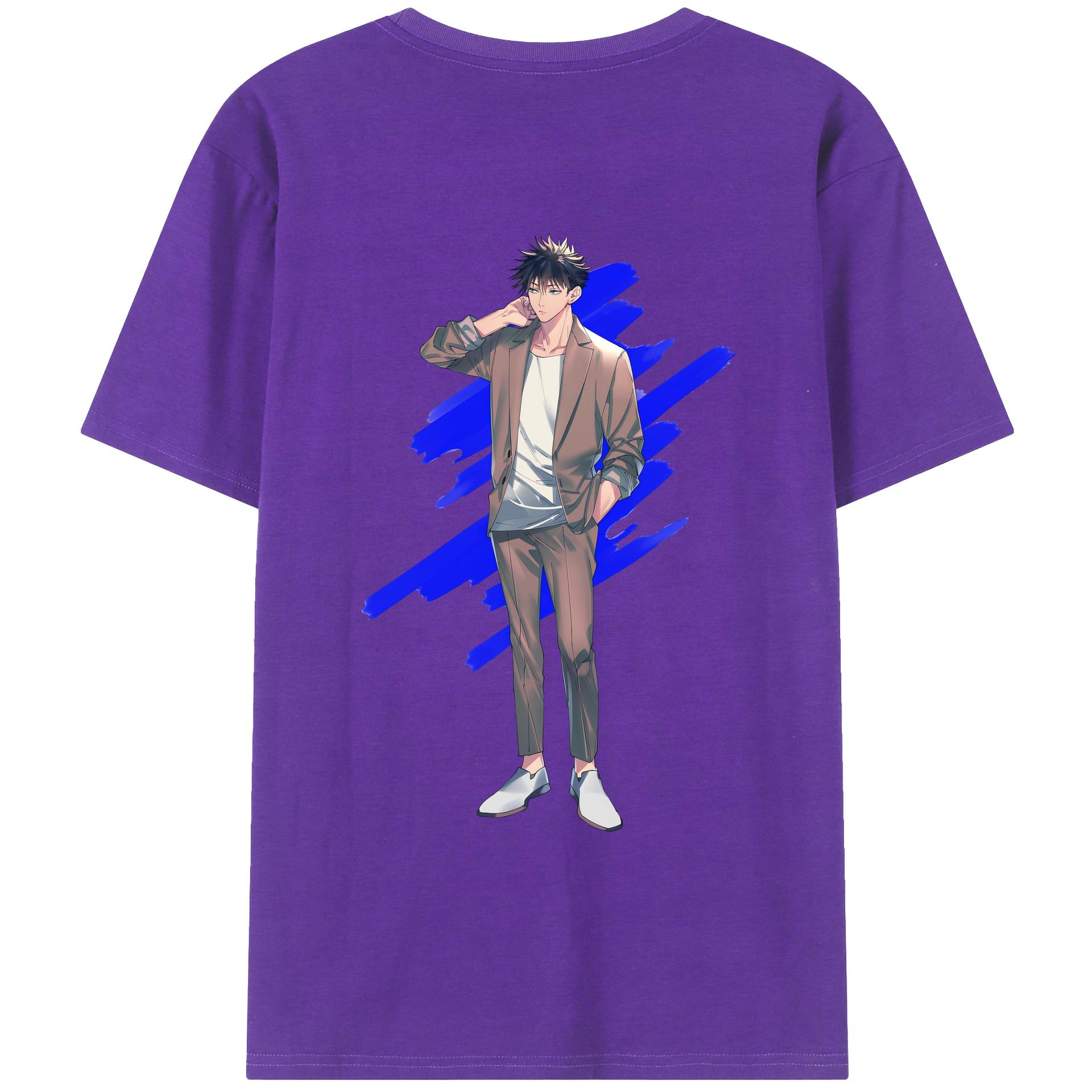 （画像用） 呪術廻戦 Jujutsu Kaisen 綿100％ メンズ半袖Tシャツ（バックプリント） 通気性