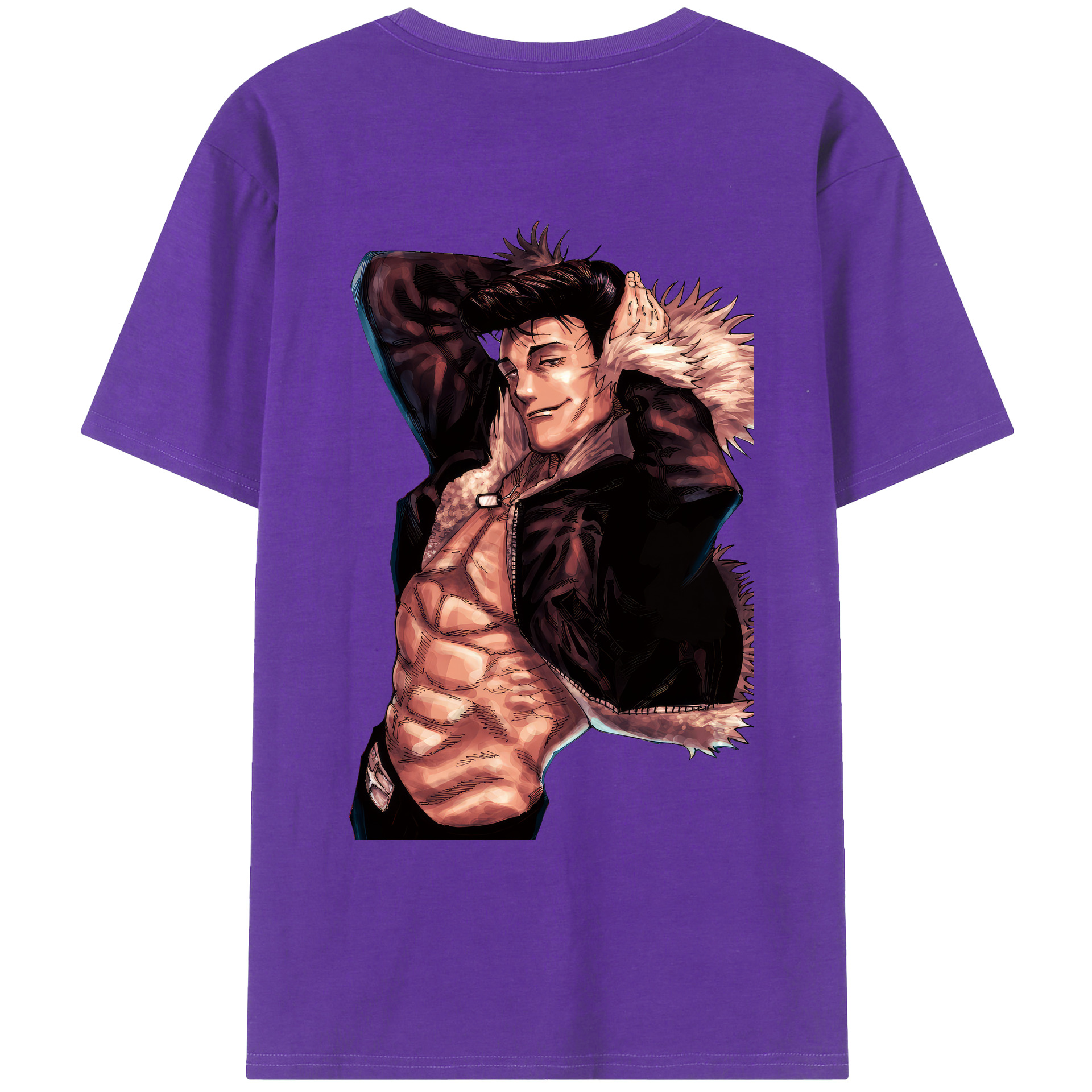 （画像用） 呪術廻戦 Jujutsu Kaisen 綿100％ メンズ半袖Tシャツ（バックプリント） 通気性