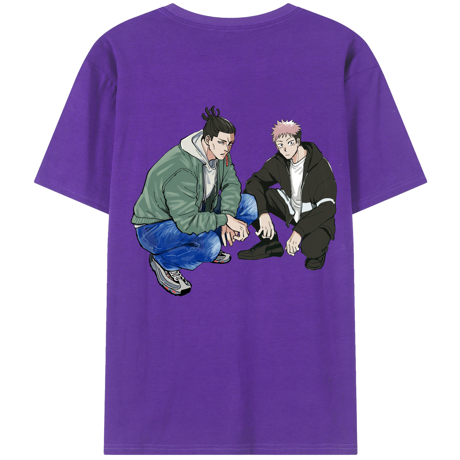 （画像用） 呪術廻戦 Jujutsu Kaisen 綿100％ メンズ半袖Tシャツ（バックプリント） 通気性