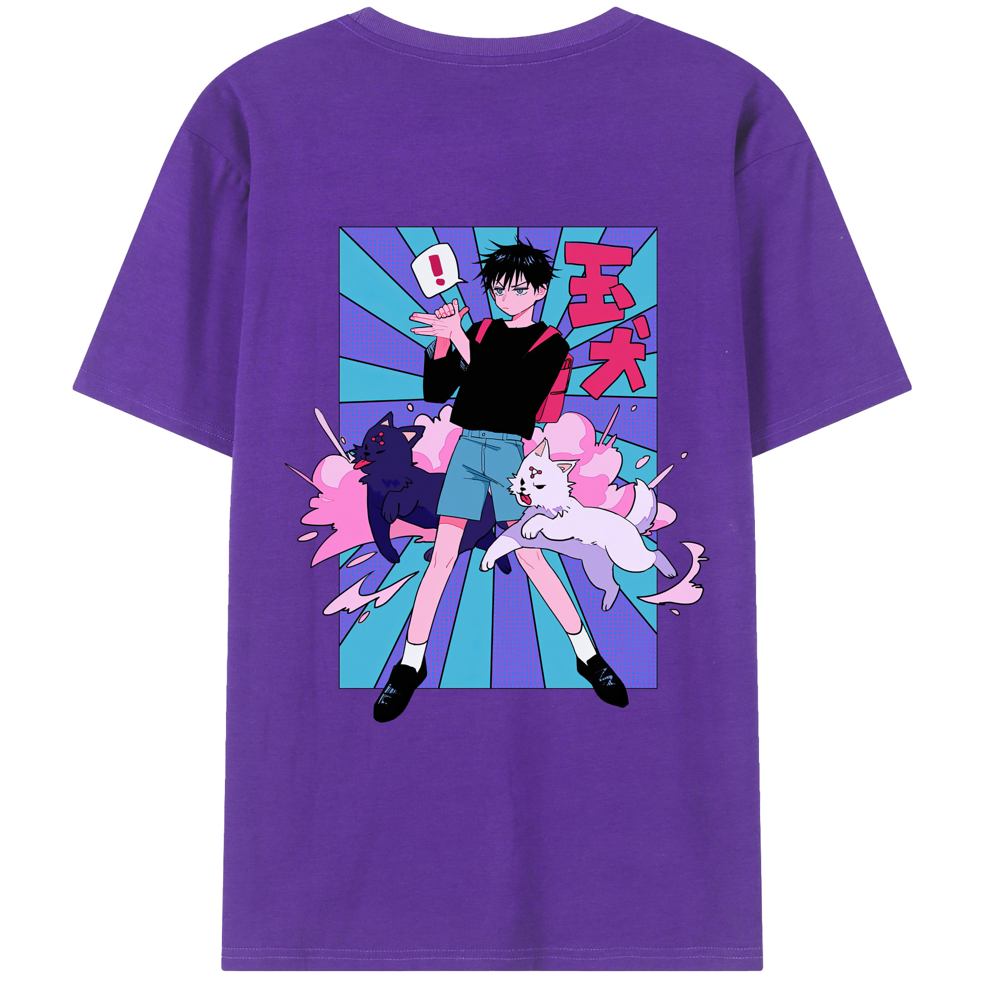 （画像用） 呪術廻戦 Jujutsu Kaisen 綿100％ メンズ半袖Tシャツ（バックプリント） 通気性