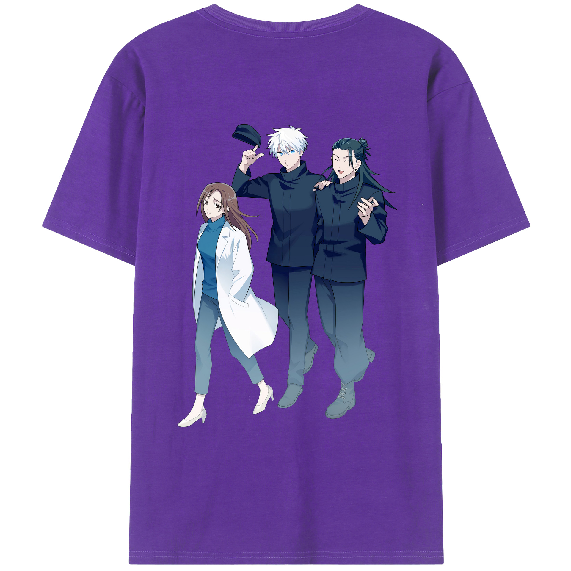 （画像用） 呪術廻戦 Jujutsu Kaisen 綿100％ メンズ半袖Tシャツ（バックプリント） 通気性