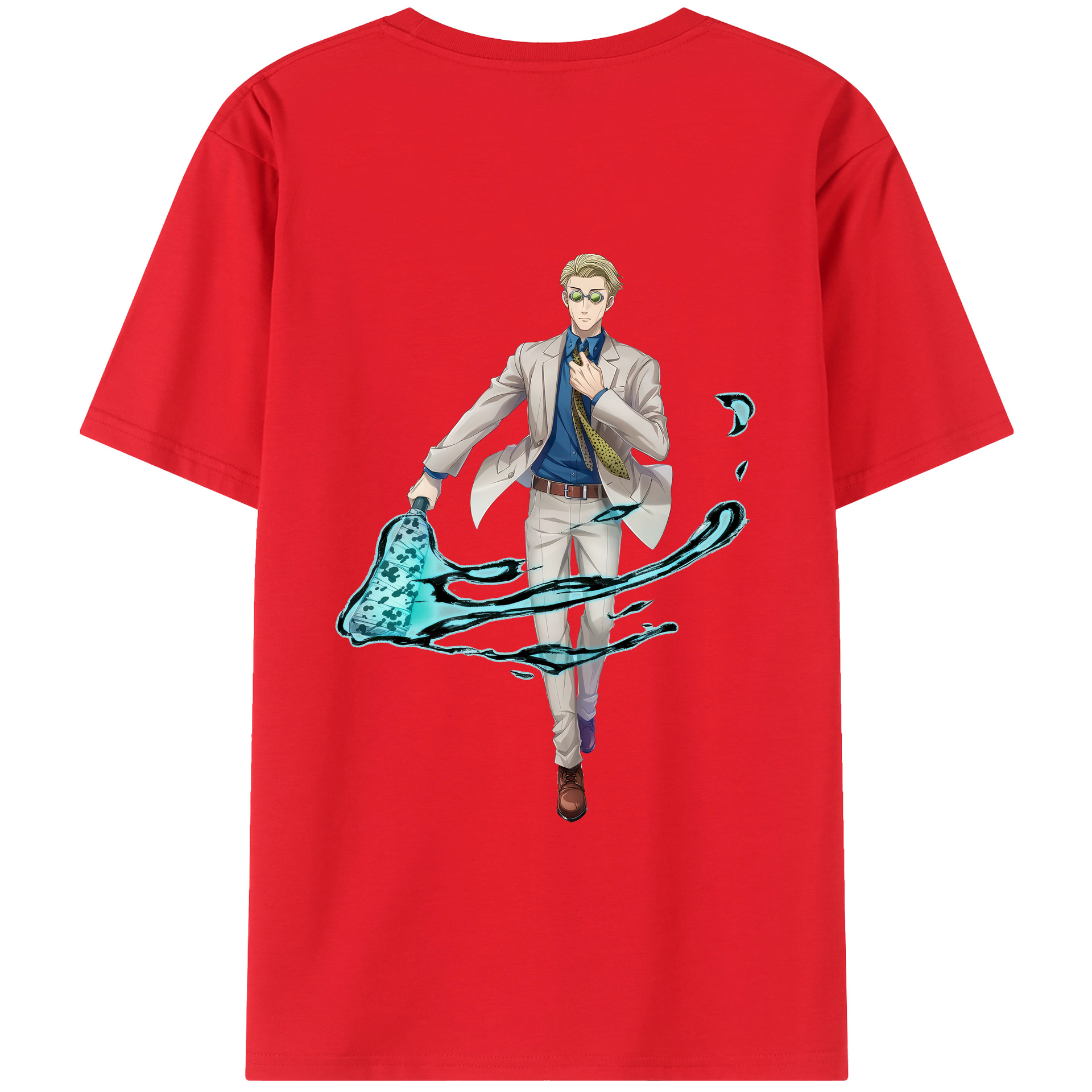 （画像用） 呪術廻戦 Jujutsu Kaisen 綿100％ メンズ半袖Tシャツ（バックプリント） 通気性