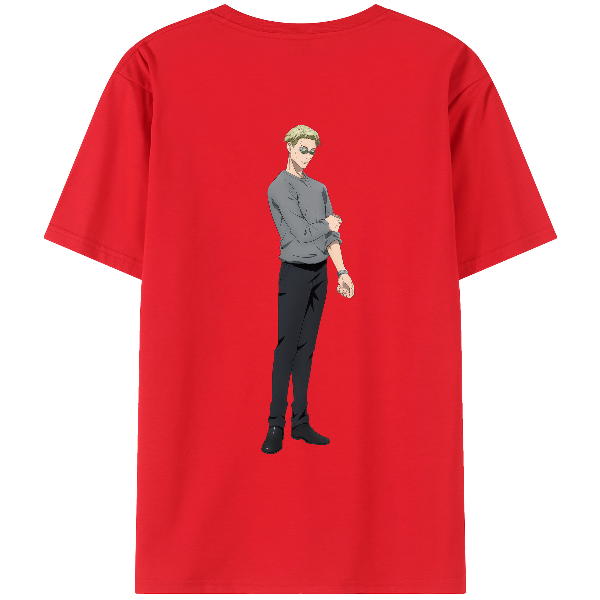 （画像用） 呪術廻戦 Jujutsu Kaisen 綿100％ メンズ半袖Tシャツ（バックプリント） 通気性