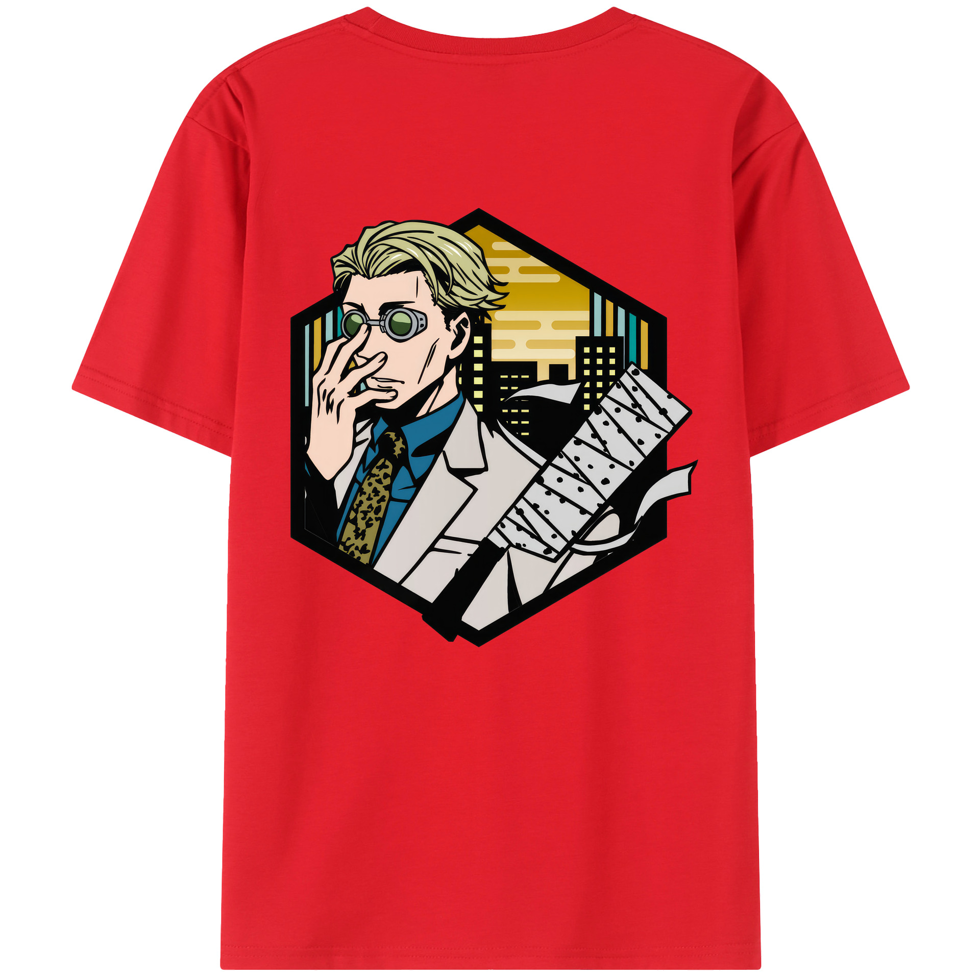 （画像用） 呪術廻戦 Jujutsu Kaisen 綿100％ メンズ半袖Tシャツ（バックプリント） 通気性
