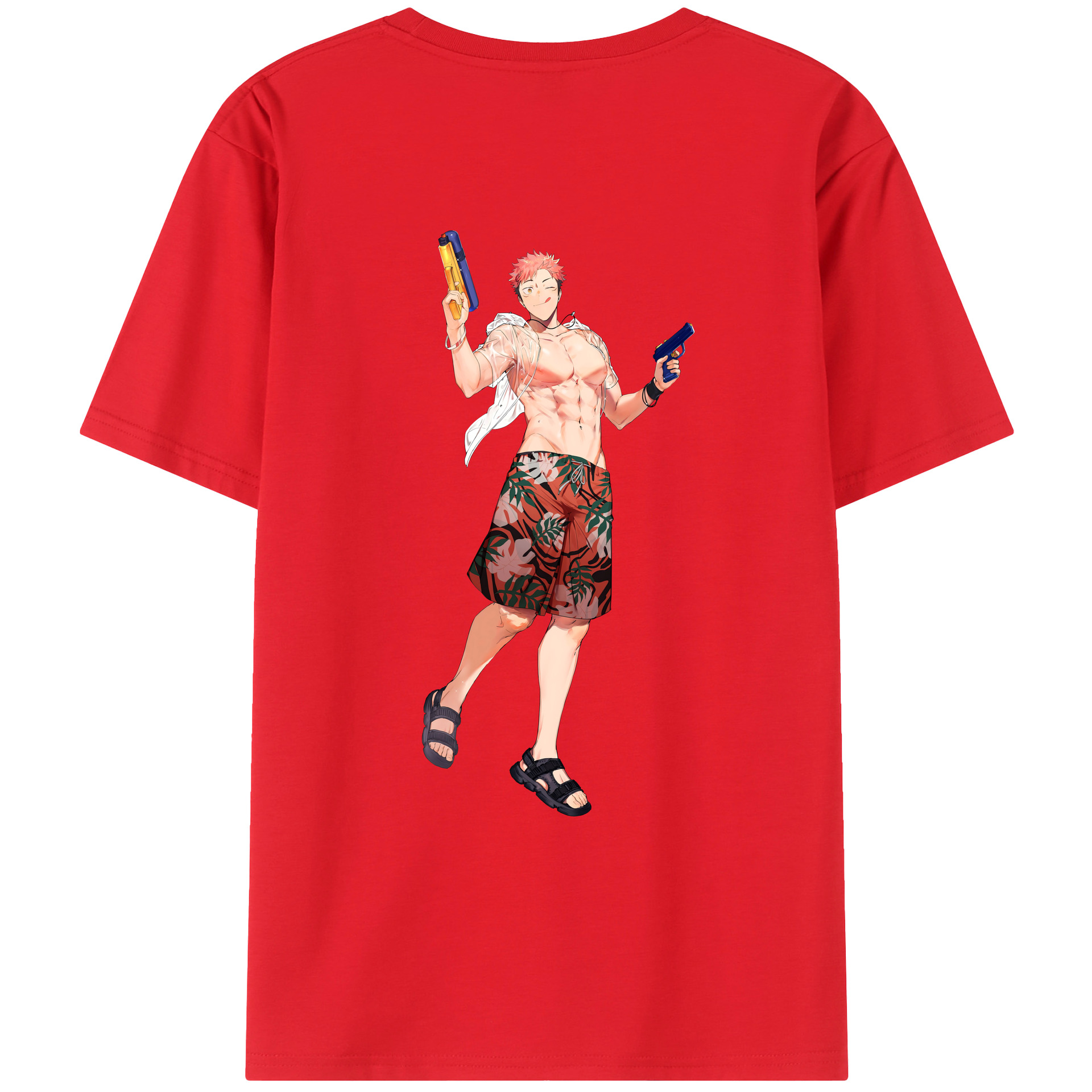 （画像用） 呪術廻戦 Jujutsu Kaisen 綿100％ メンズ半袖Tシャツ（バックプリント） 通気性