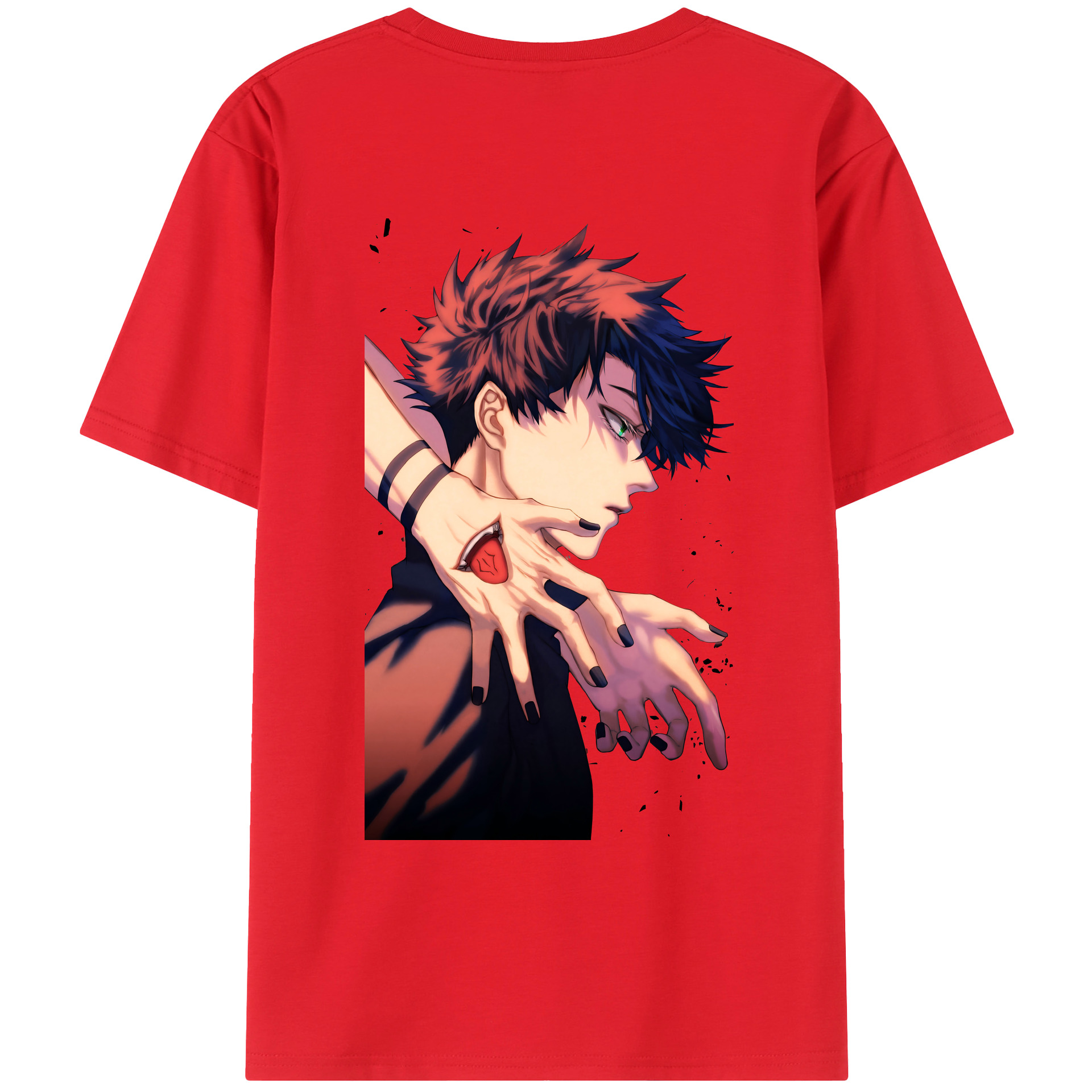 （画像用） 呪術廻戦 Jujutsu Kaisen 綿100％ メンズ半袖Tシャツ（バックプリント） 通気性