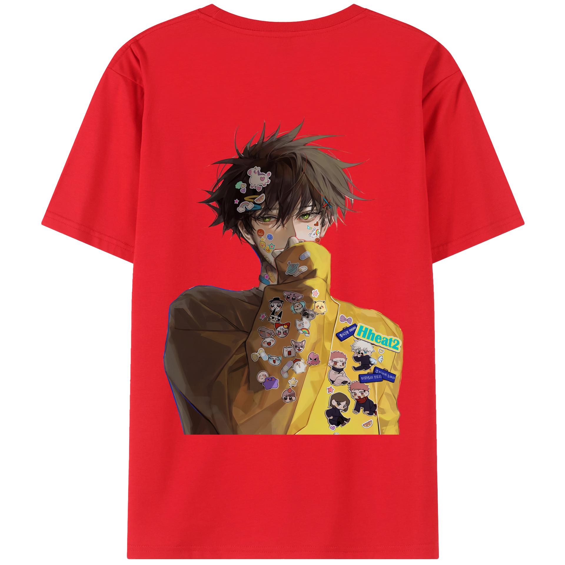 （画像用） 呪術廻戦 Jujutsu Kaisen 綿100％ メンズ半袖Tシャツ（バックプリント） 通気性