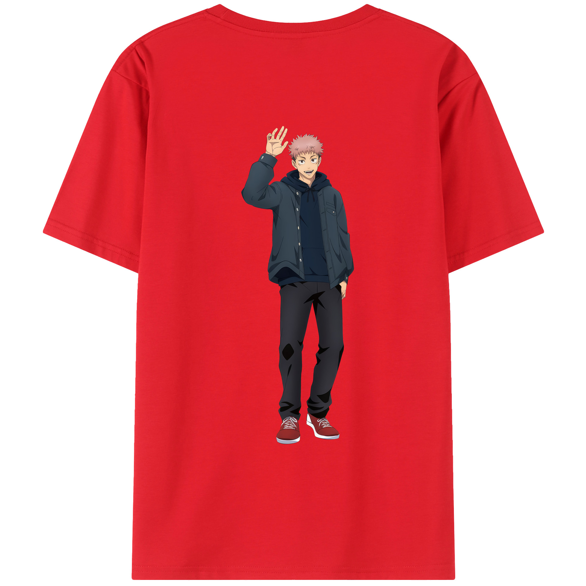 （画像用） 呪術廻戦 Jujutsu Kaisen 綿100％ メンズ半袖Tシャツ（バックプリント） 通気性