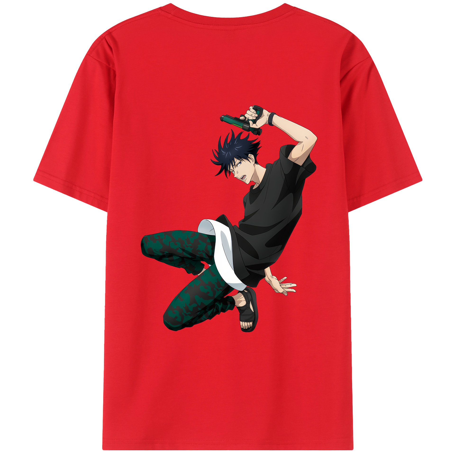 （画像用） 呪術廻戦 Jujutsu Kaisen 綿100％ メンズ半袖Tシャツ（バックプリント） 通気性
