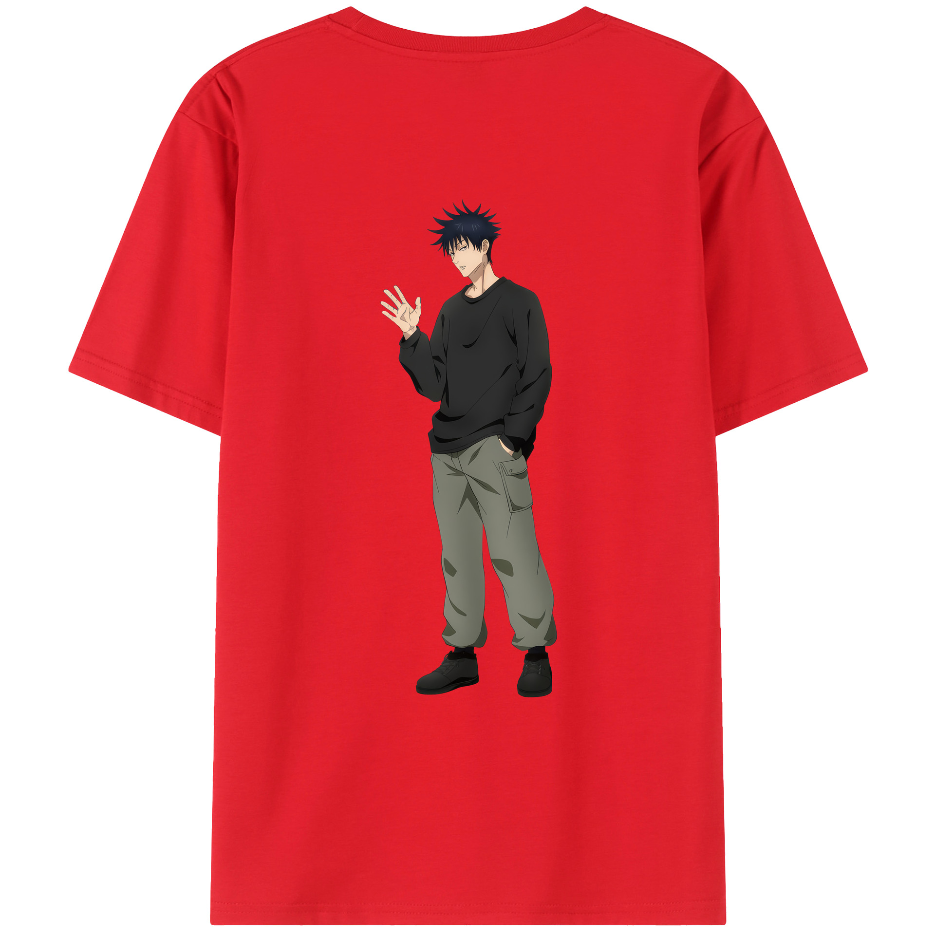 （画像用） 呪術廻戦 Jujutsu Kaisen 綿100％ メンズ半袖Tシャツ（バックプリント） 通気性