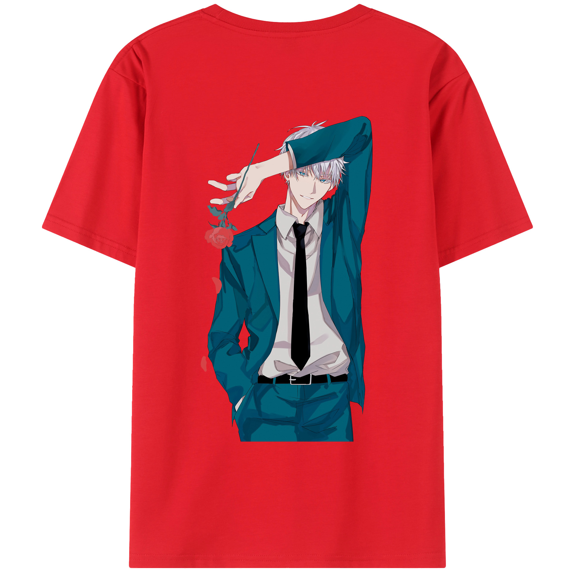 （画像用） 呪術廻戦 Jujutsu Kaisen 綿100％ メンズ半袖Tシャツ（バックプリント） 通気性
