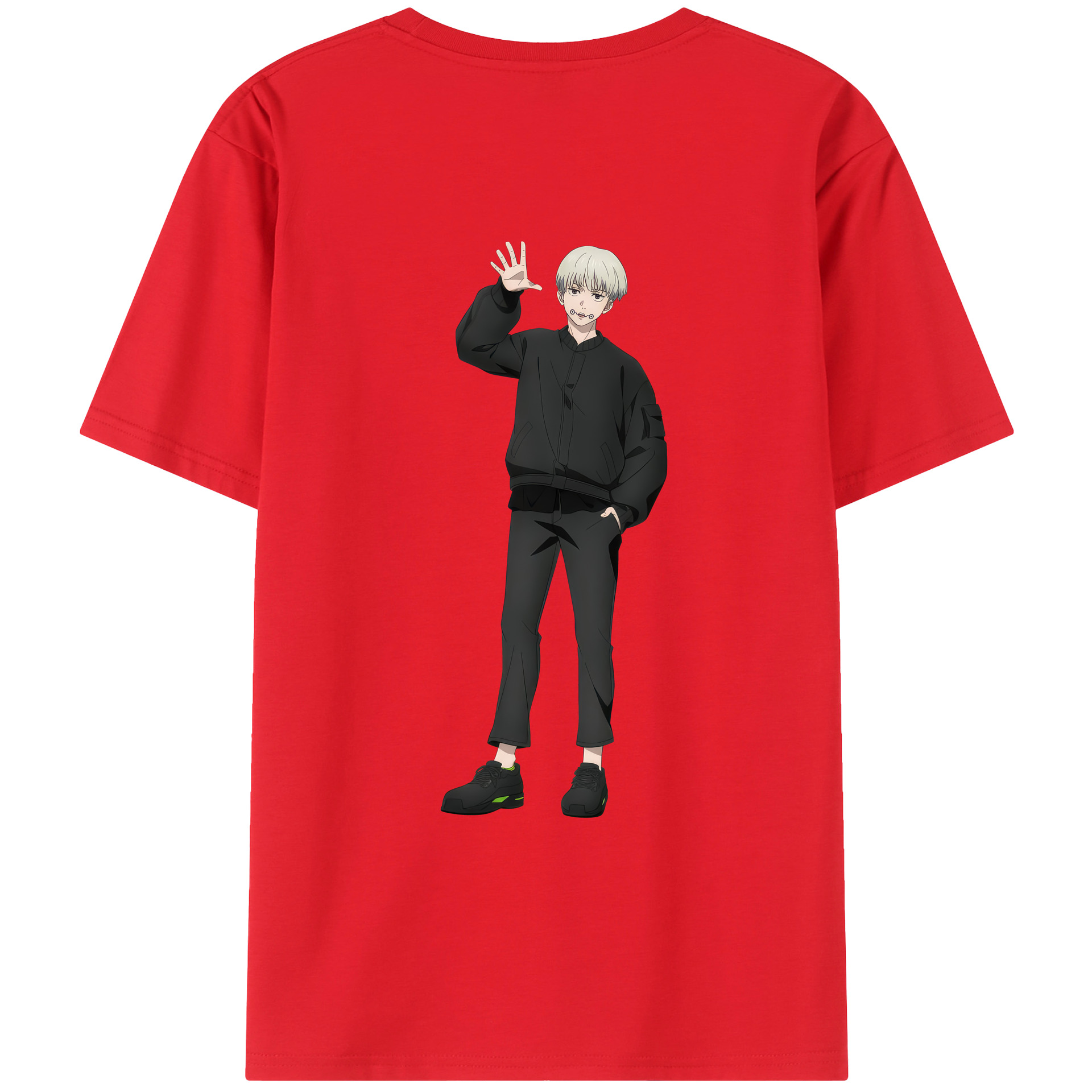 （画像用） 呪術廻戦 Jujutsu Kaisen 綿100％ メンズ半袖Tシャツ（バックプリント） 通気性