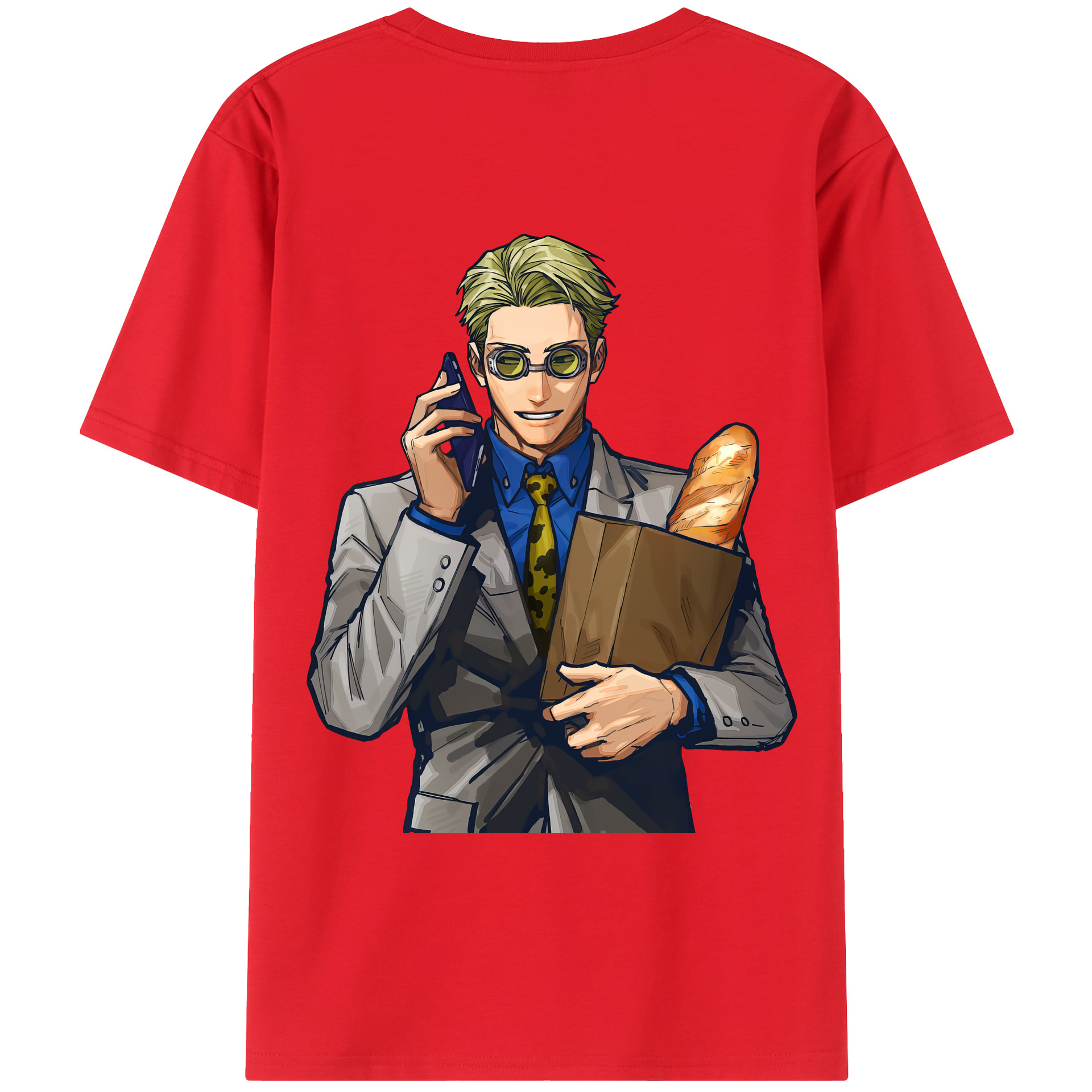 （画像用） 呪術廻戦 Jujutsu Kaisen 綿100％ メンズ半袖Tシャツ（バックプリント） 通気性