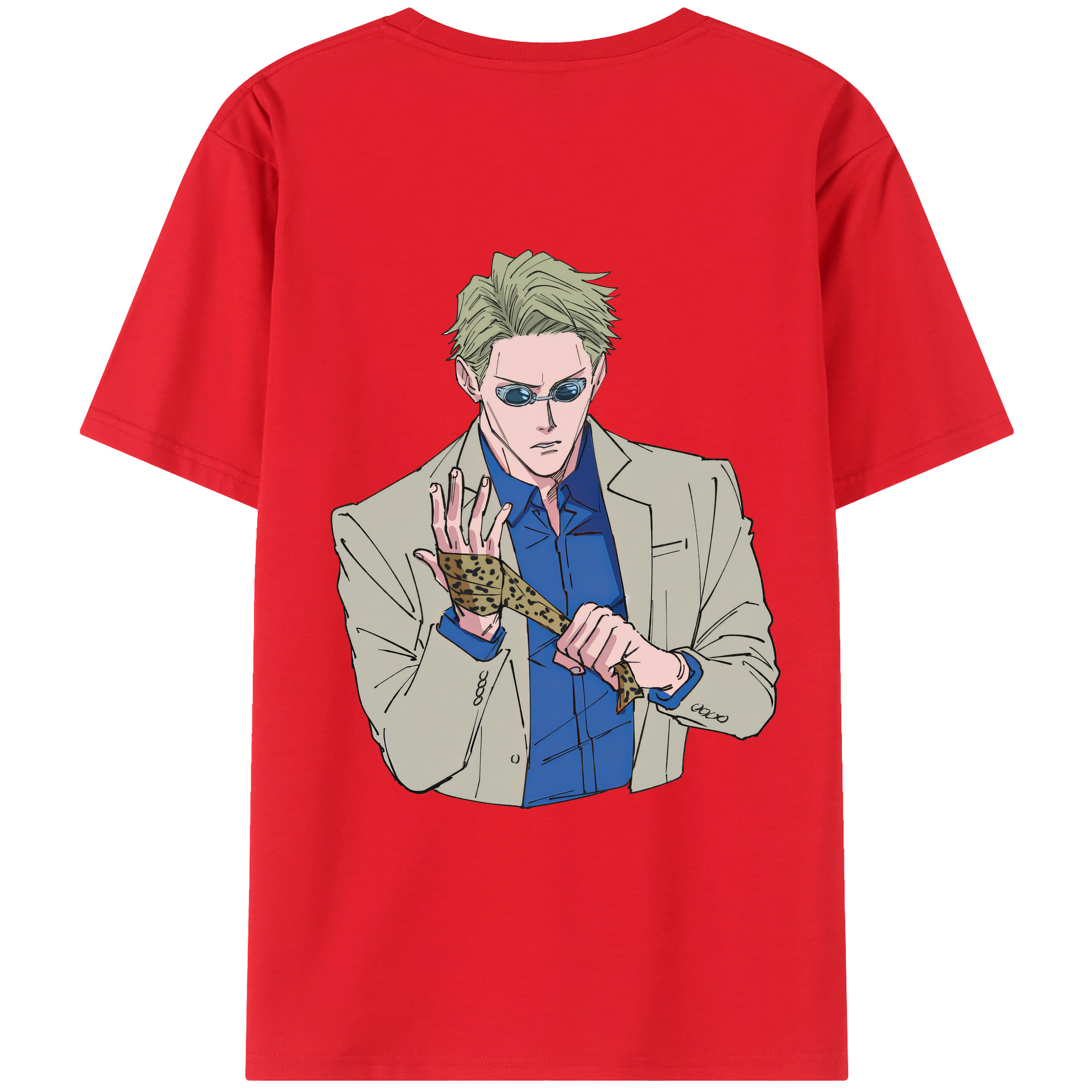 （画像用） 呪術廻戦 Jujutsu Kaisen 綿100％ メンズ半袖Tシャツ（バックプリント） 通気性