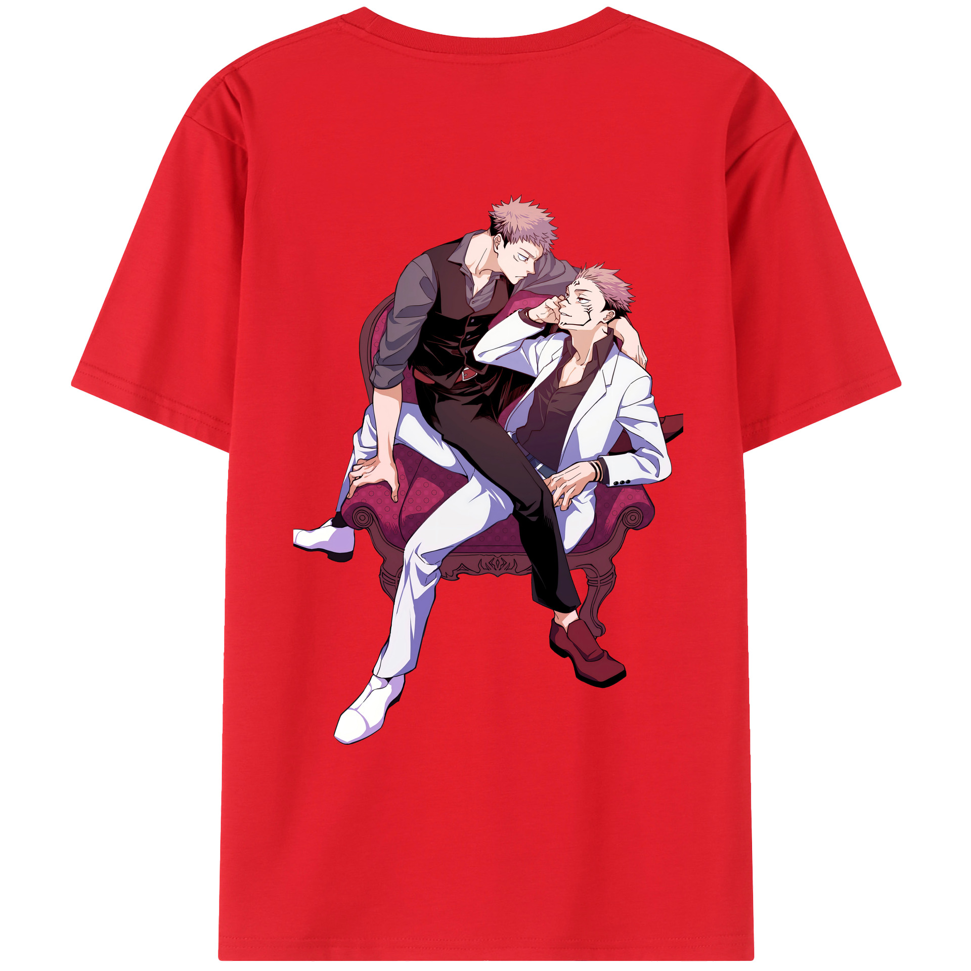 （画像用） 呪術廻戦 Jujutsu Kaisen 綿100％ メンズ半袖Tシャツ（バックプリント） 通気性