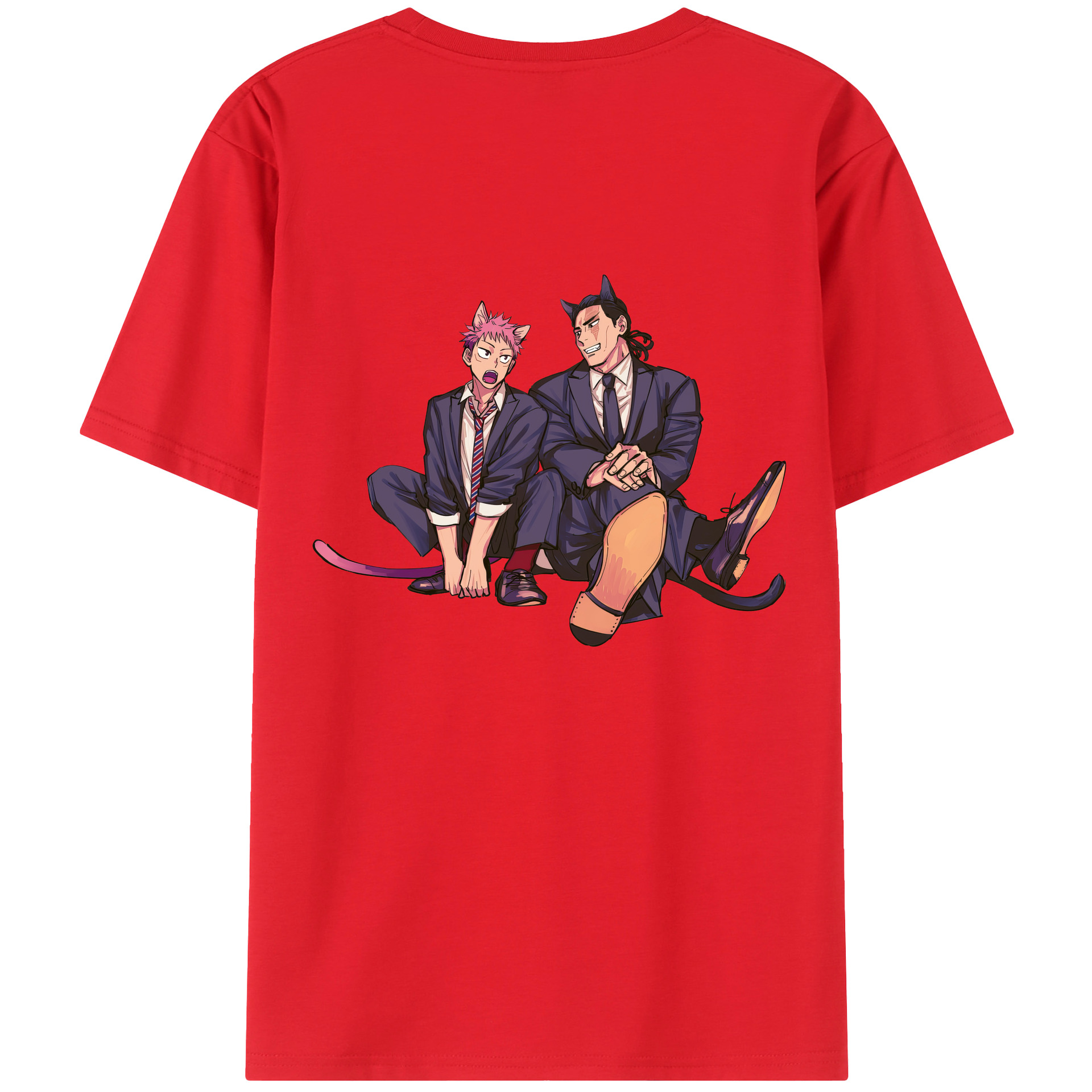（画像用） 呪術廻戦 Jujutsu Kaisen 綿100％ メンズ半袖Tシャツ（バックプリント） 通気性