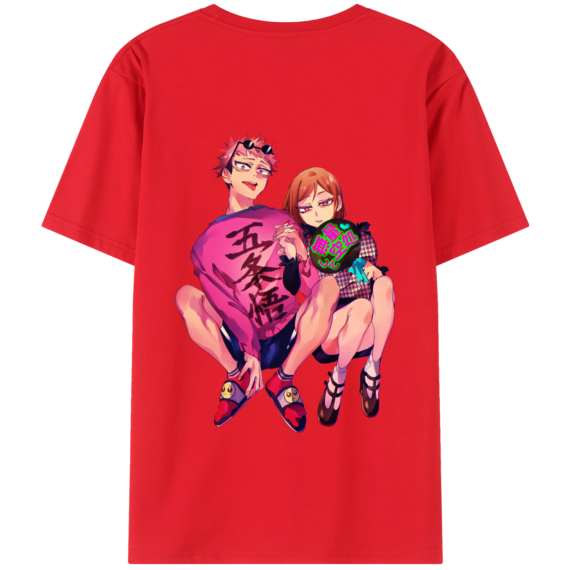 （画像用） 呪術廻戦 Jujutsu Kaisen 綿100％ メンズ半袖Tシャツ（バックプリント） 通気性