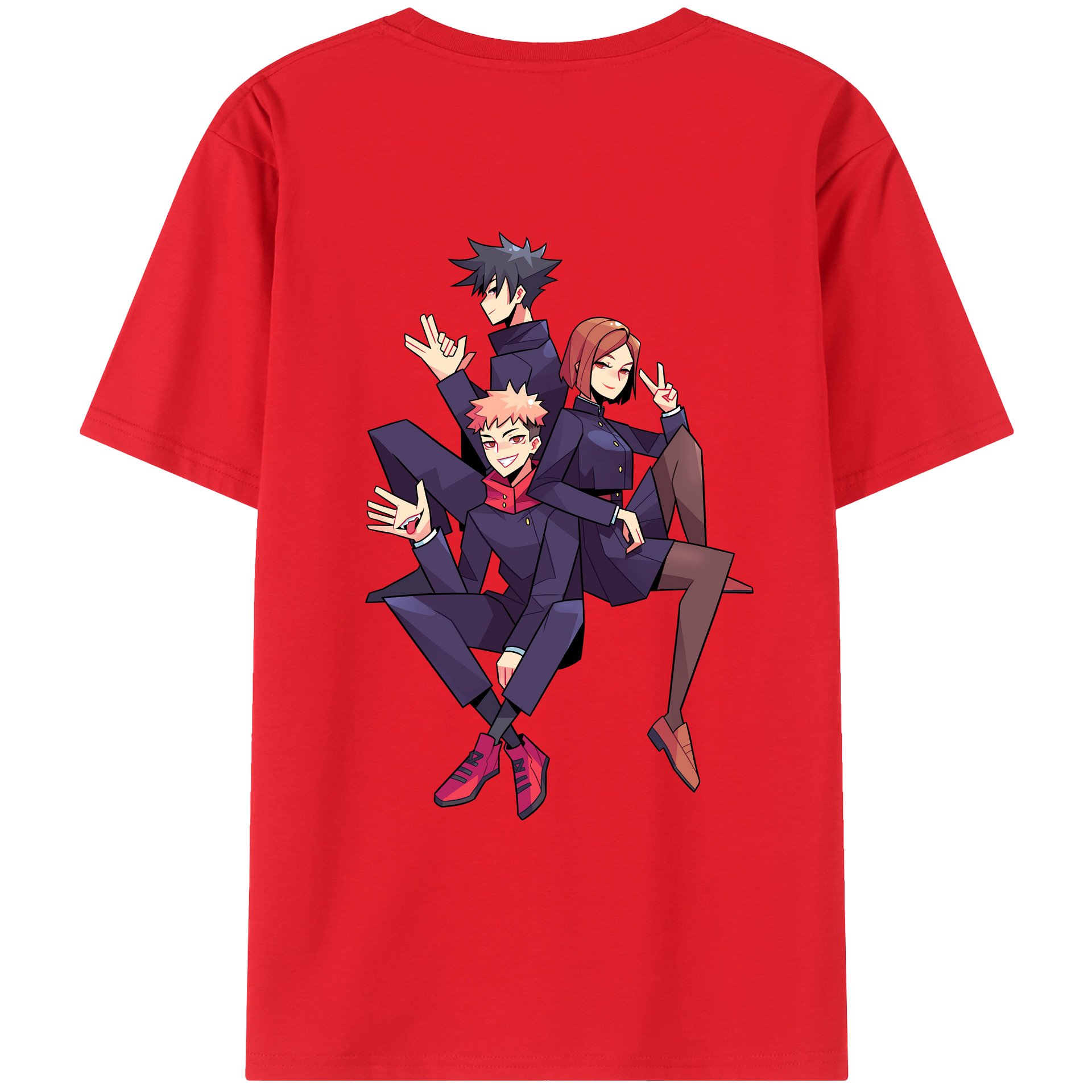 （画像用） 呪術廻戦 Jujutsu Kaisen 綿100％ メンズ半袖Tシャツ（バックプリント） 通気性
