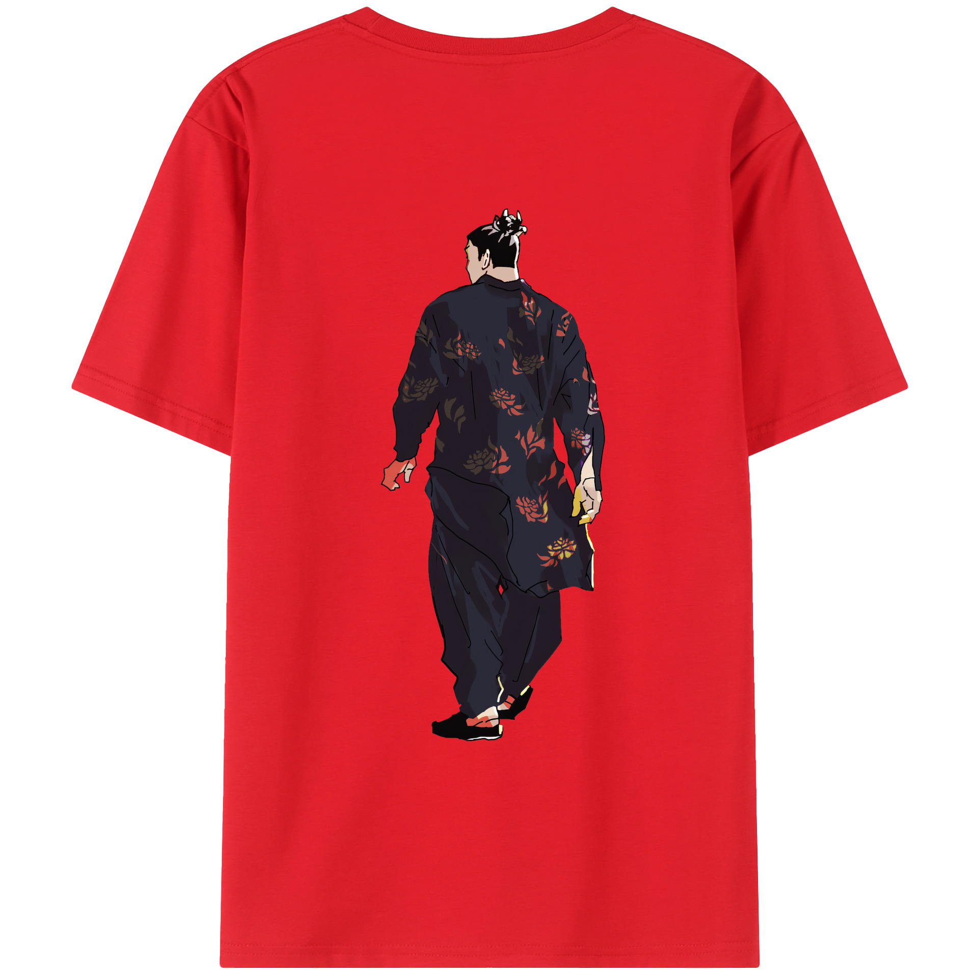 （画像用） 呪術廻戦 Jujutsu Kaisen 綿100％ メンズ半袖Tシャツ（バックプリント） 通気性