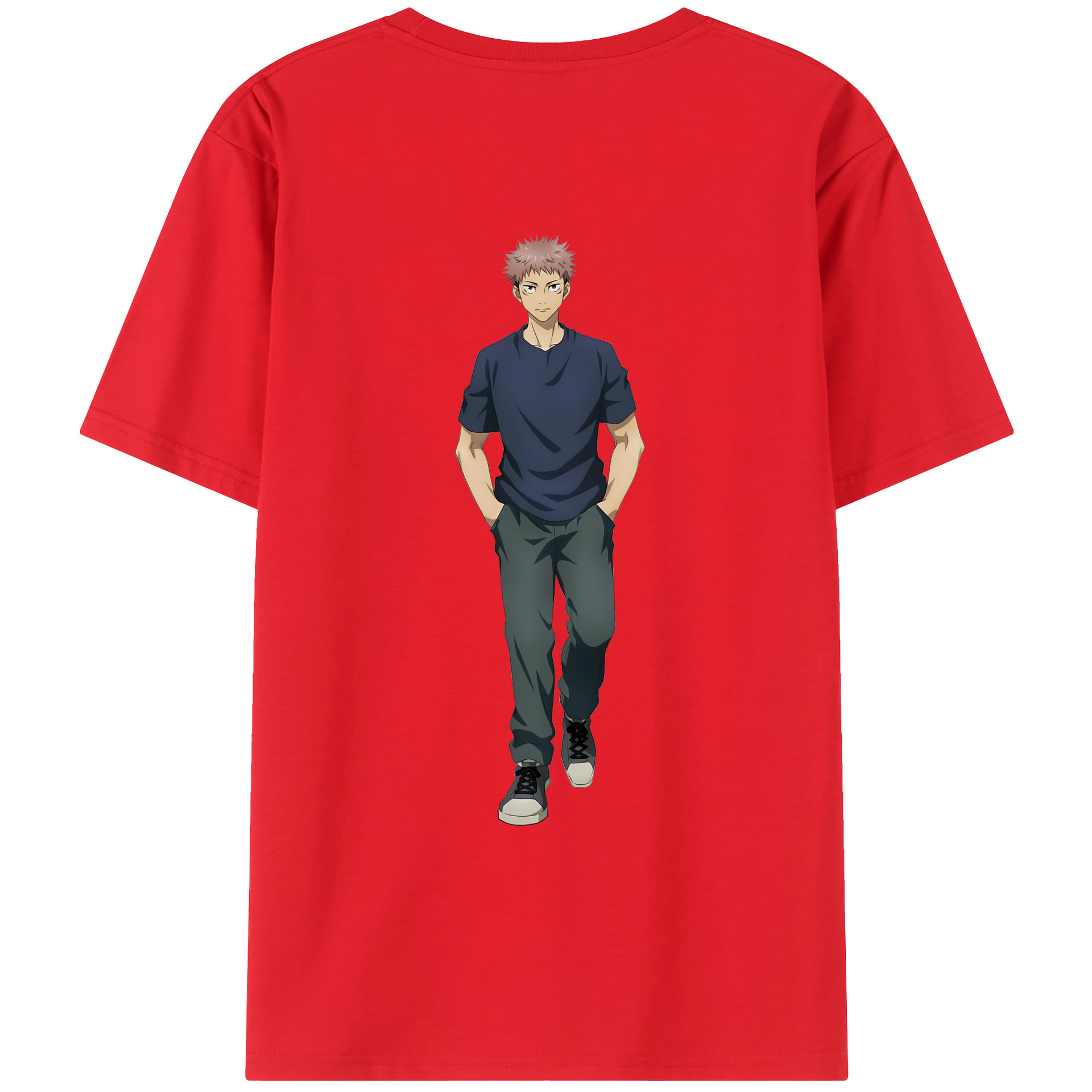 （画像用） 呪術廻戦 Jujutsu Kaisen 綿100％ メンズ半袖Tシャツ（バックプリント） 通気性