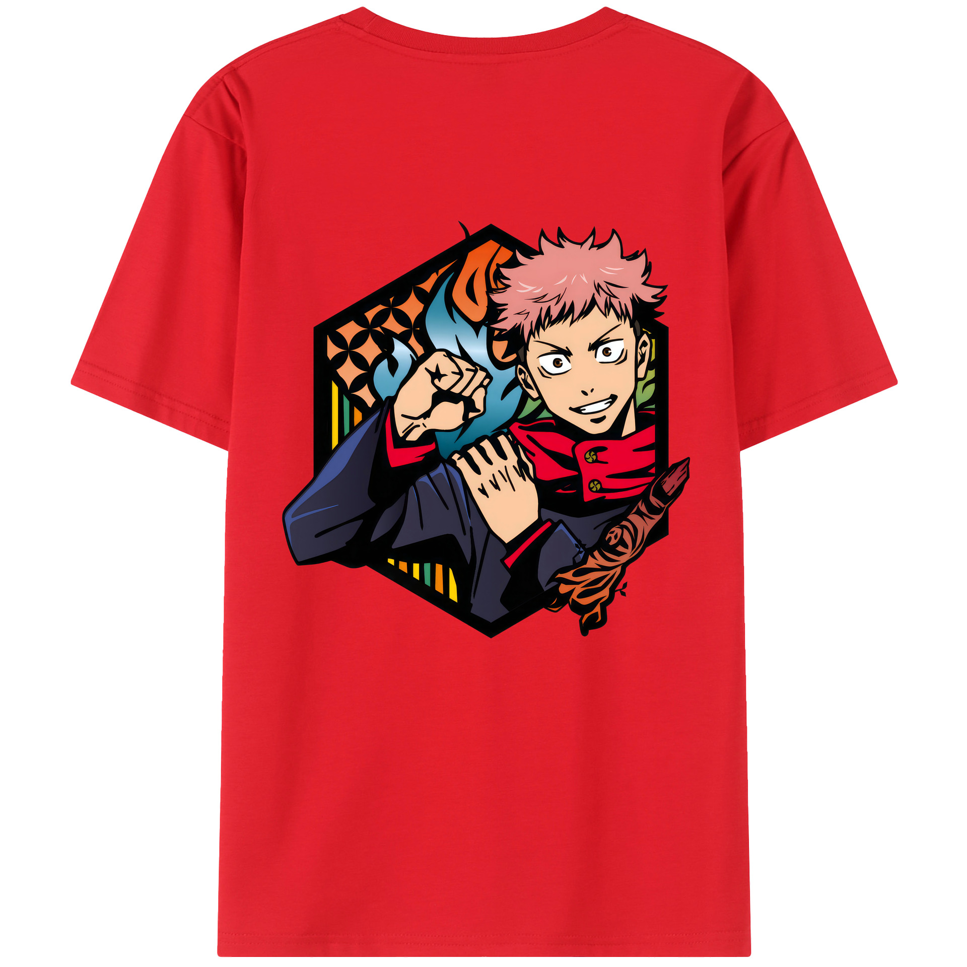 （画像用） 呪術廻戦 Jujutsu Kaisen 綿100％ メンズ半袖Tシャツ（バックプリント） 通気性