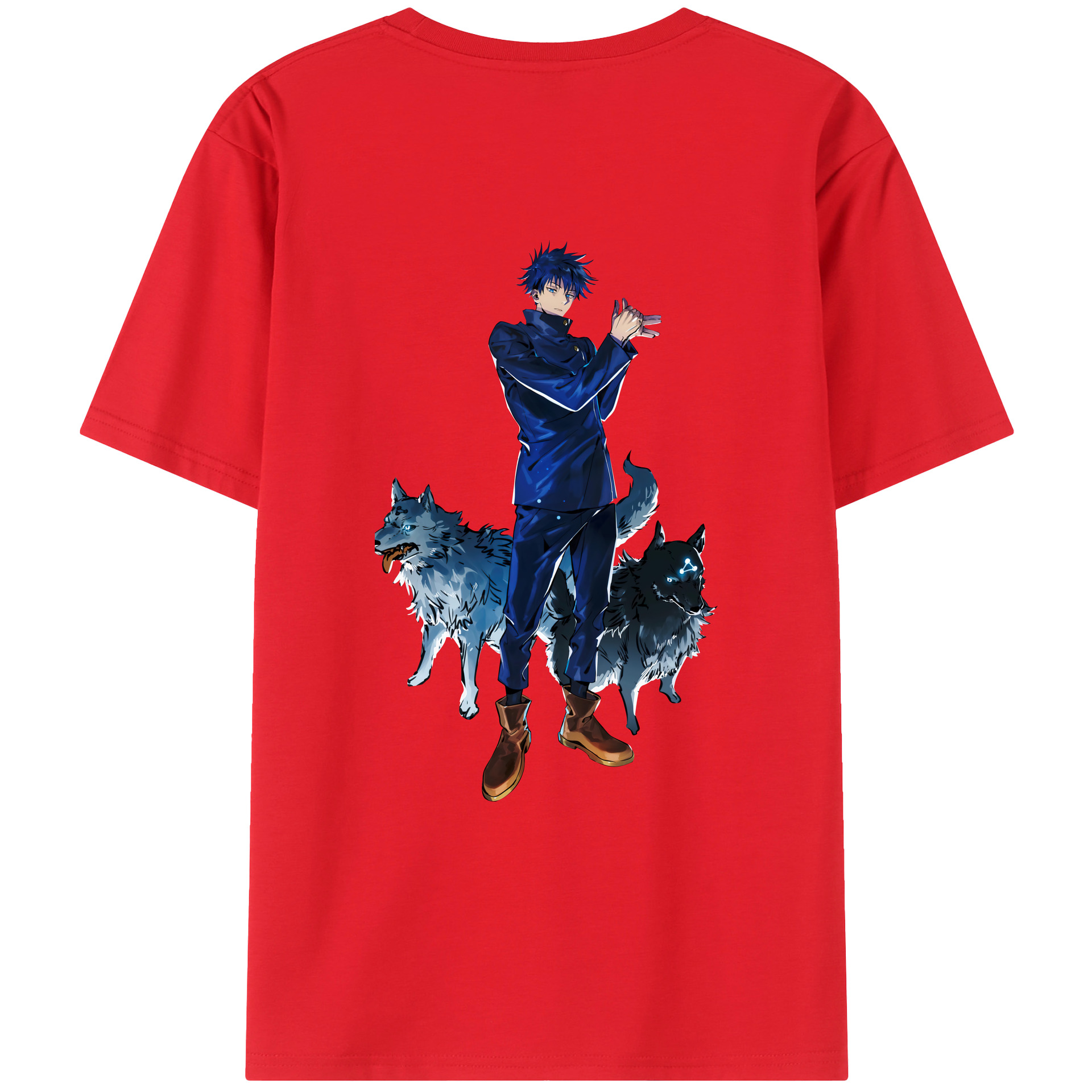 （画像用） 呪術廻戦 Jujutsu Kaisen 綿100％ メンズ半袖Tシャツ（バックプリント） 通気性